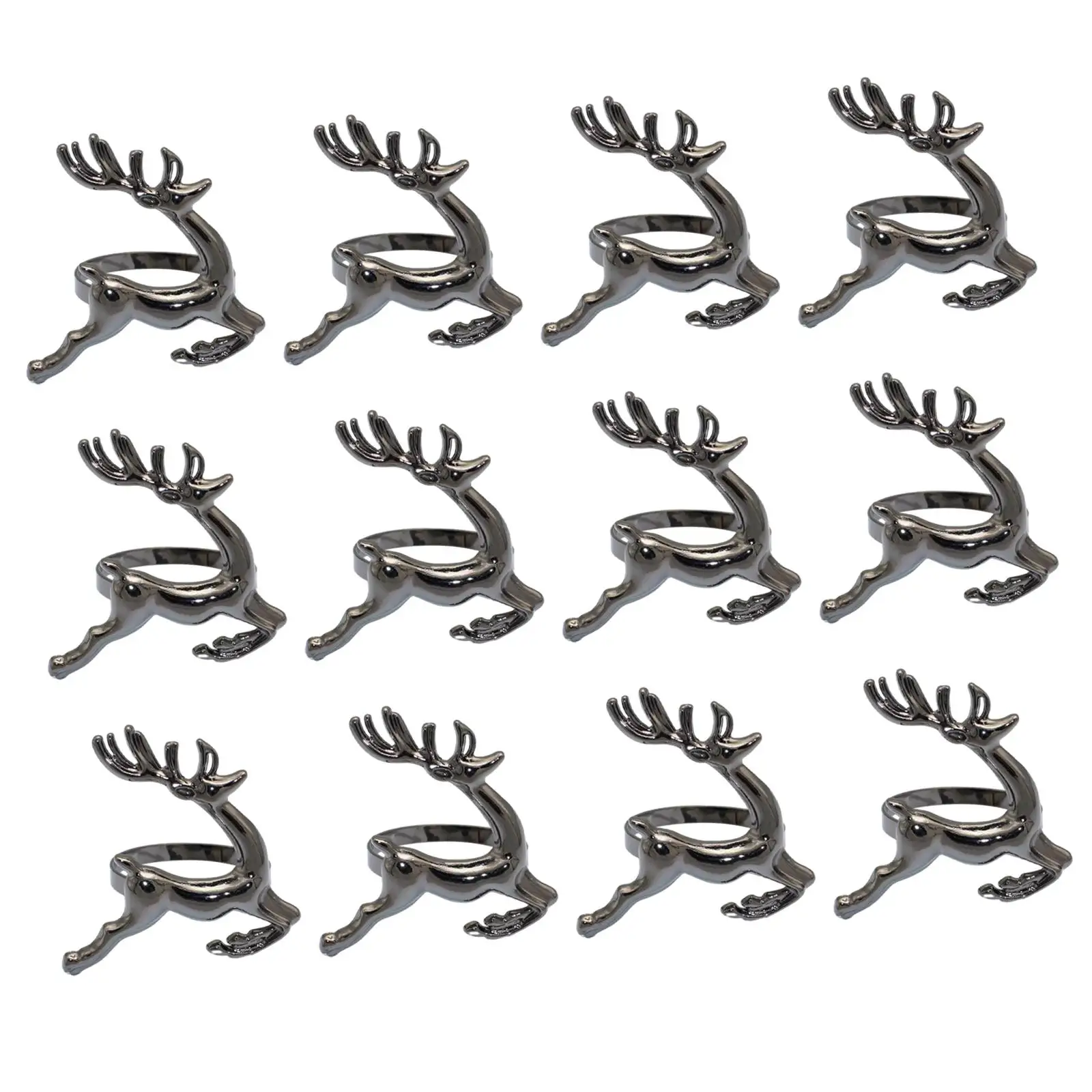 12x Elk Napkin Rings Dining Table Ornament Napkin Ring Holders Napkin Buckles