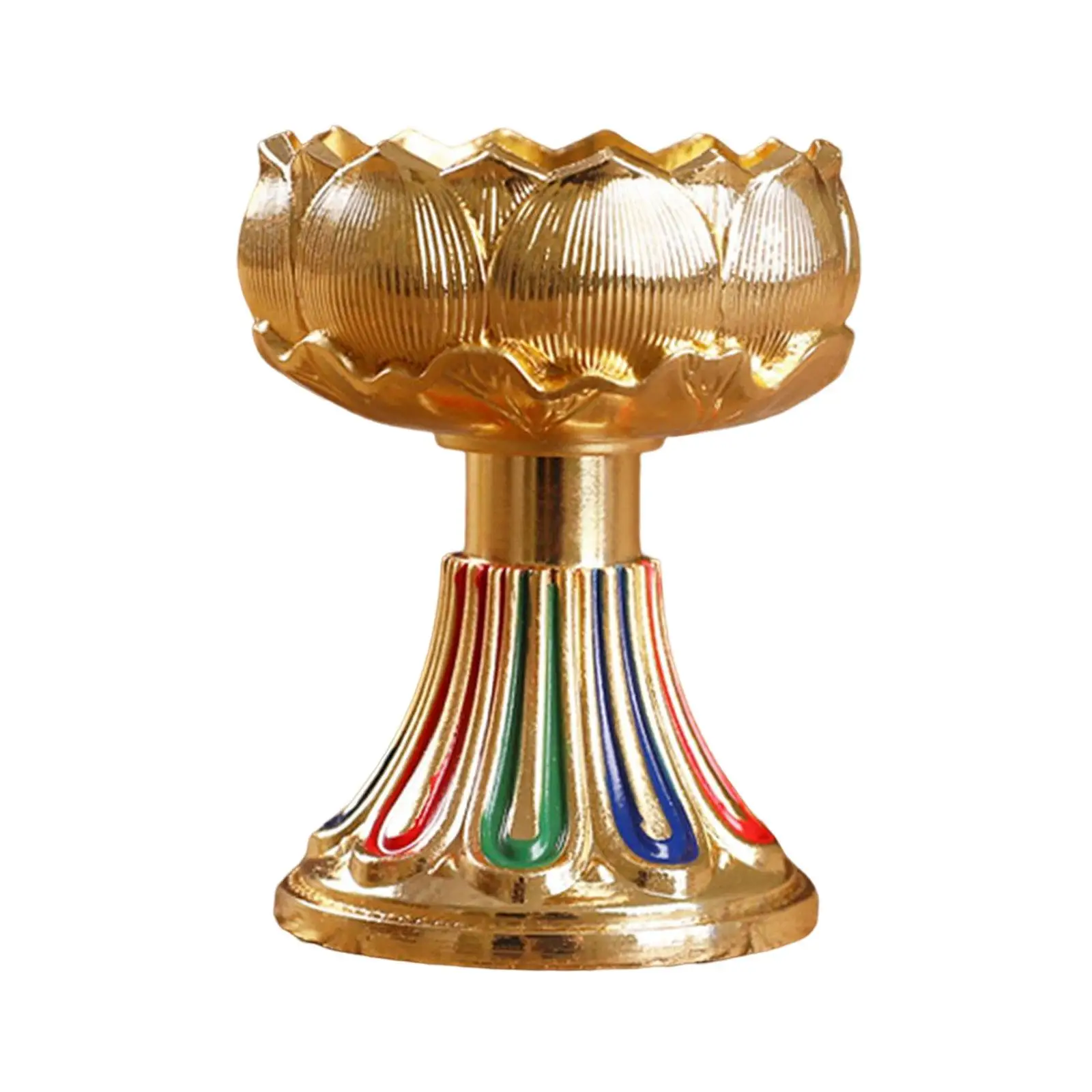 Lotus Ghee Lamp Holder Oil Lamp Holder Tea Light Holder Ornaments Craft Butter Lamp Holder for Temples Tibetan Altar Supplies