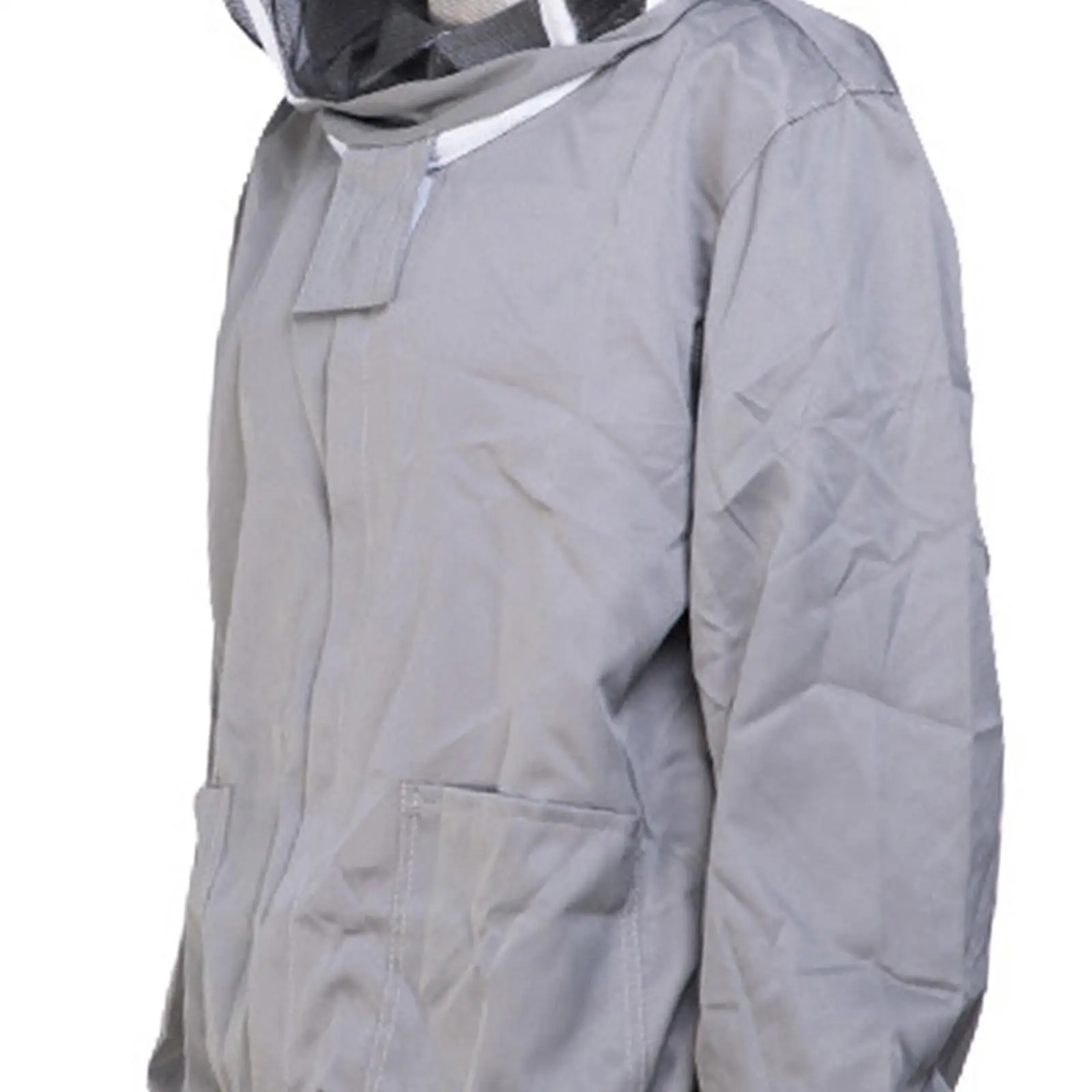 Beekeeper Jacket Breathable Professional with Fencing Veil Hood Premium with Pockets Farm Keeping Smock Suit for Beginners