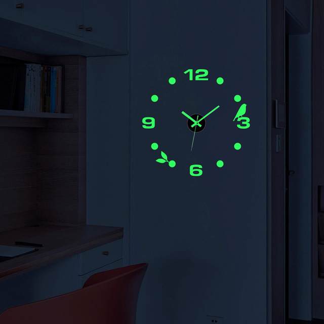 掛け時計 12 Inch Luminous Glow Wall Clock Silent Dark Quartz