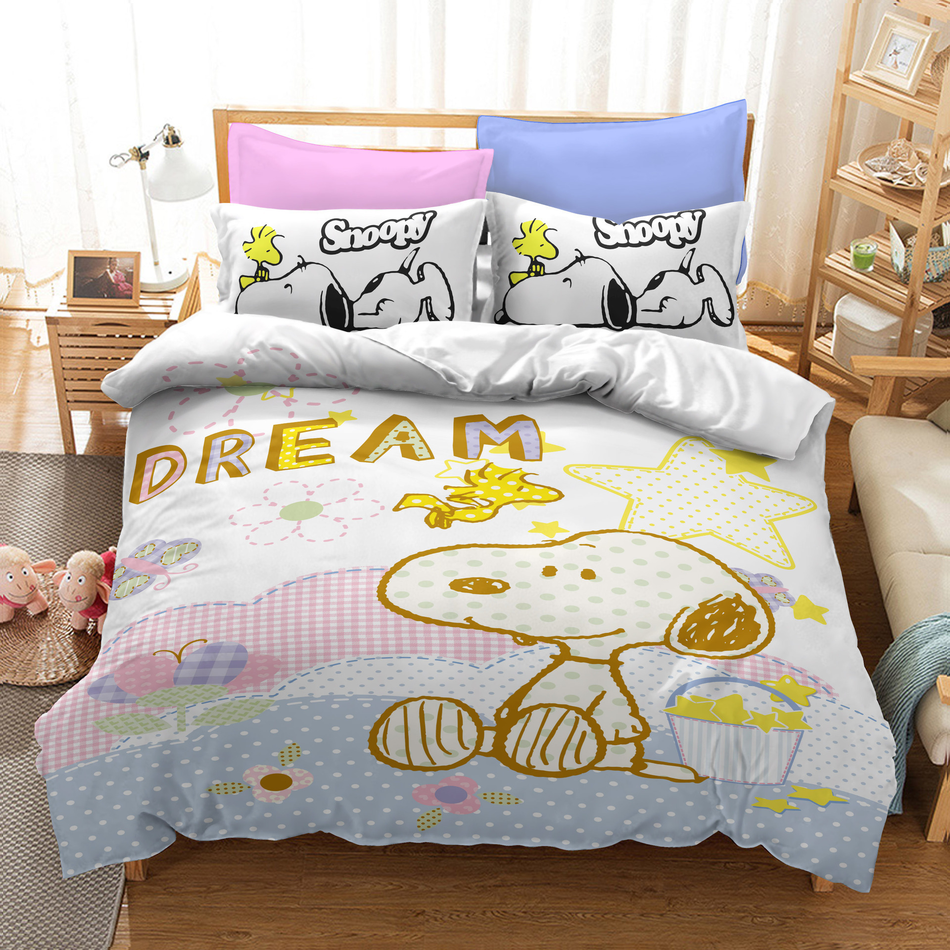 Snoopy Bedding Set Queen Size Comforter 
