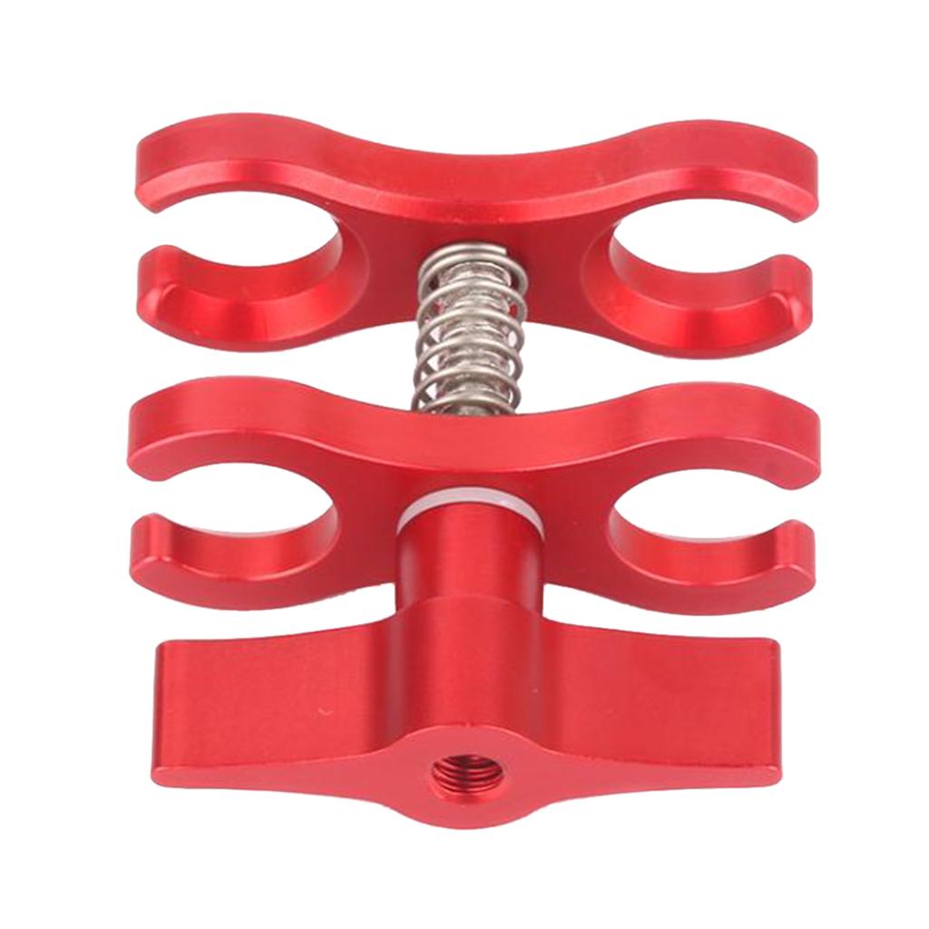 Aluminum Alloy Double Holes Diving Clamp Light Arm Clip