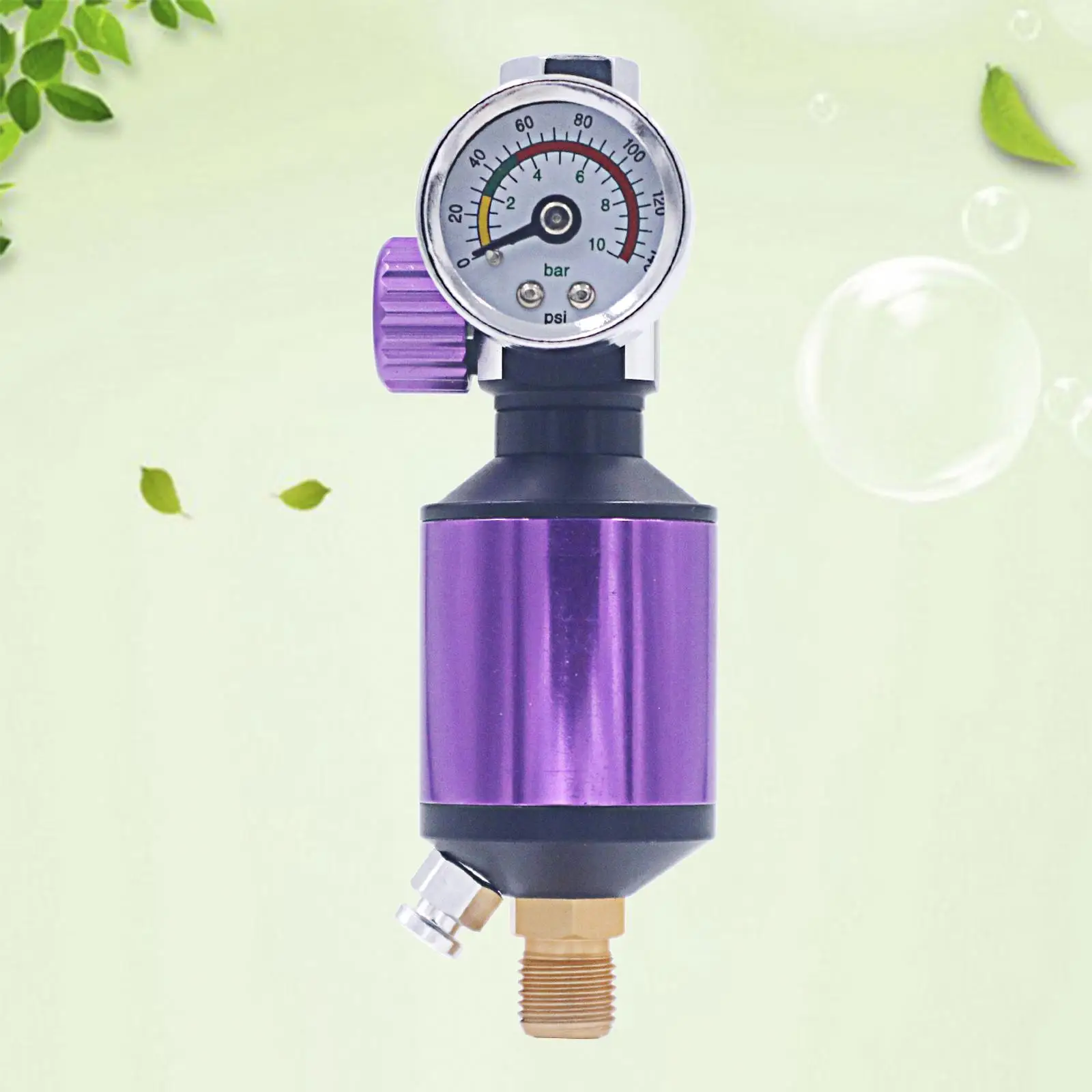 Paint Spray Gun Air Preure Regulator Gauge with Air Filter Kit Oil Water Separator