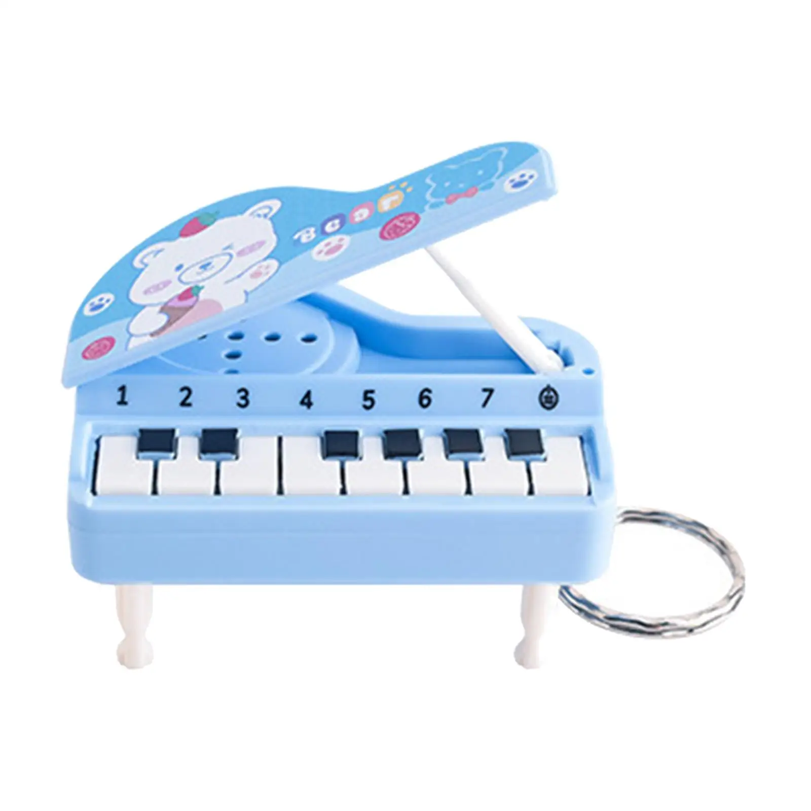 Handheld Music Piano Toy Cute Keychain Developmental Educational Funny Toy Playable Piano Keychain for Children Boys Girls Gifts