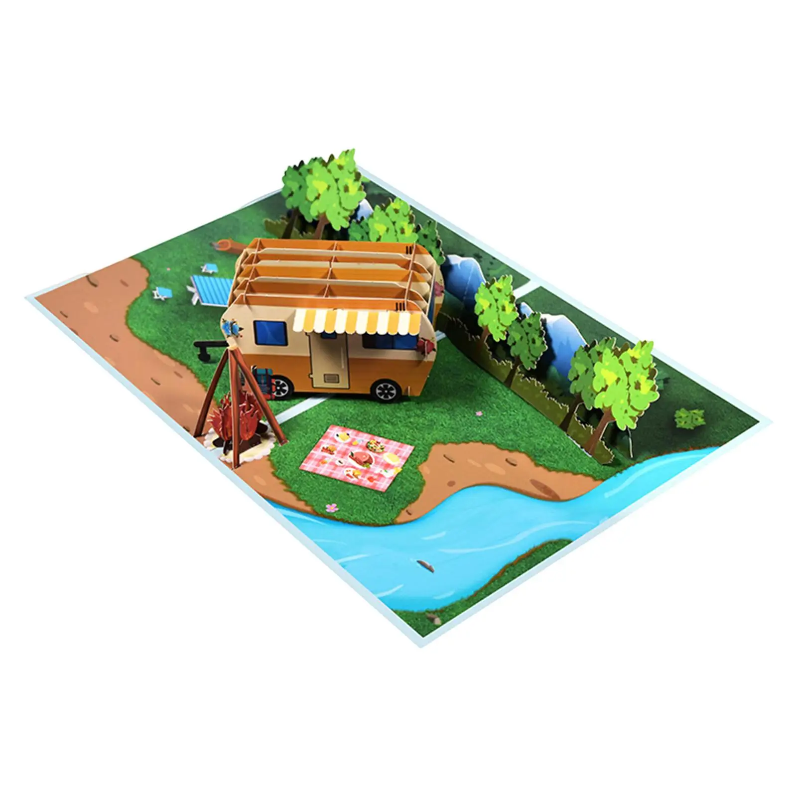 Camping Trip Pop up Card RV Card Camping Card Travel Greeting Card Traveler Pop up Card for Valentines Fathers Day