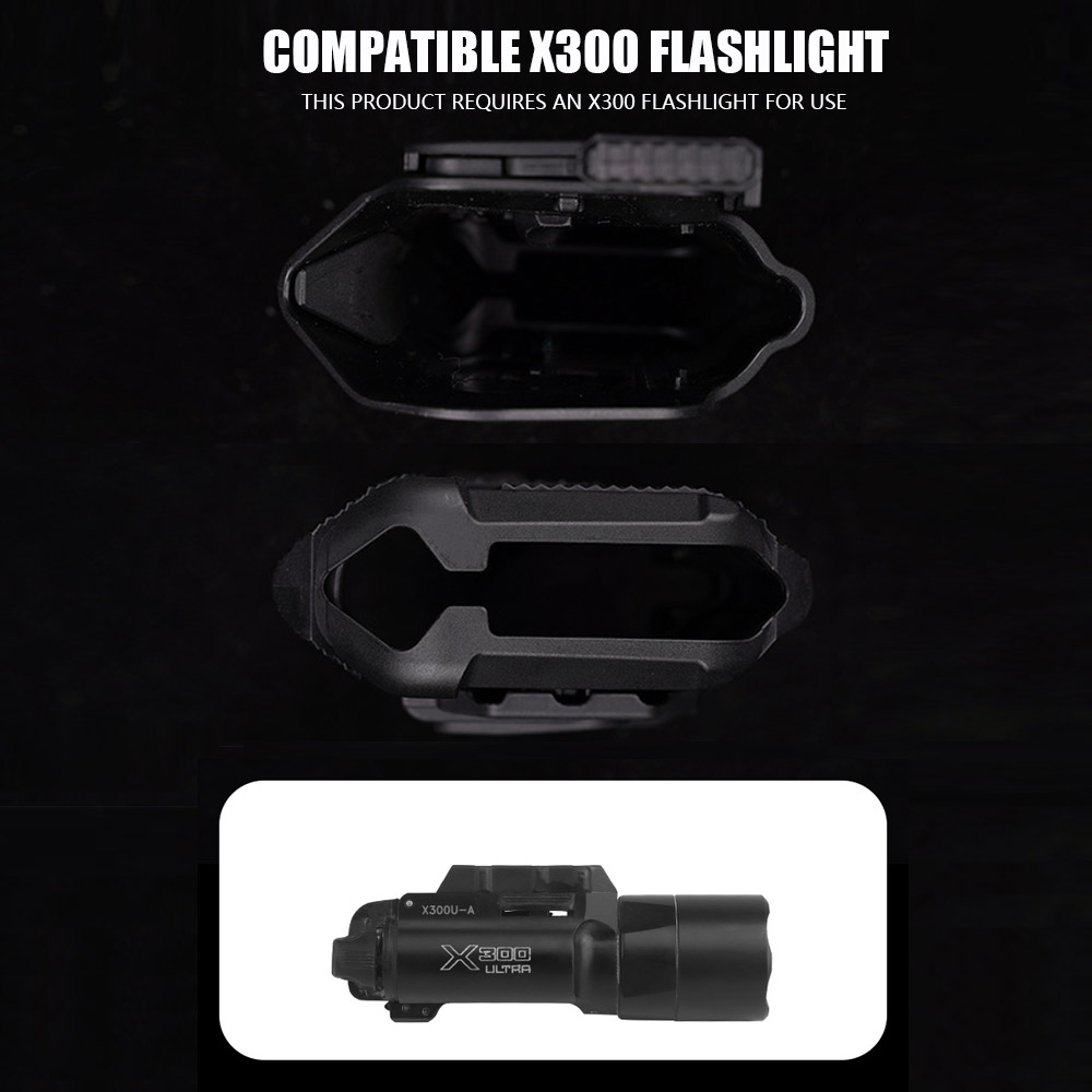 Description Picture 5 of itemX300 Flashlight Universal Holster Tactical Airsoft Glock17 19 SIG Patrol Holsters with Drop Leg Platform QLS Quick Release Adapt
