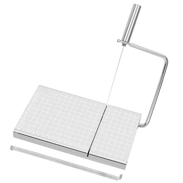 YEmirth Cheese Slicer with Wire for Block Cheese, Adjustable Cheese Cutter  Board with 6 Replacement Wires,Stainless Steel Precise Scale for Clear Cuts