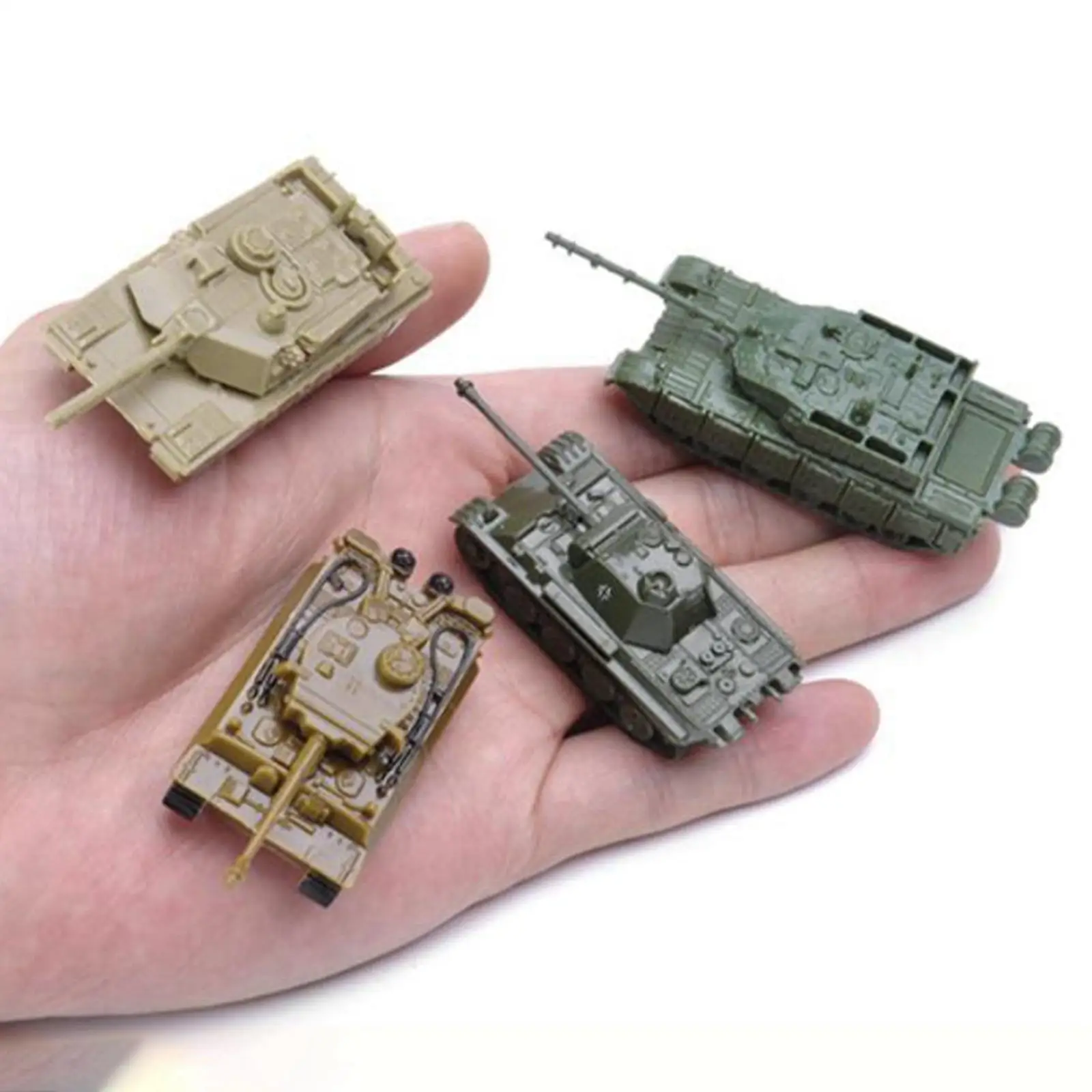1:144 Scale Tank Model Tiger Panther Type Steel Bead Gliding 4D Modern Tank Model DIY Puzzle for Children Tabletop Decor Display