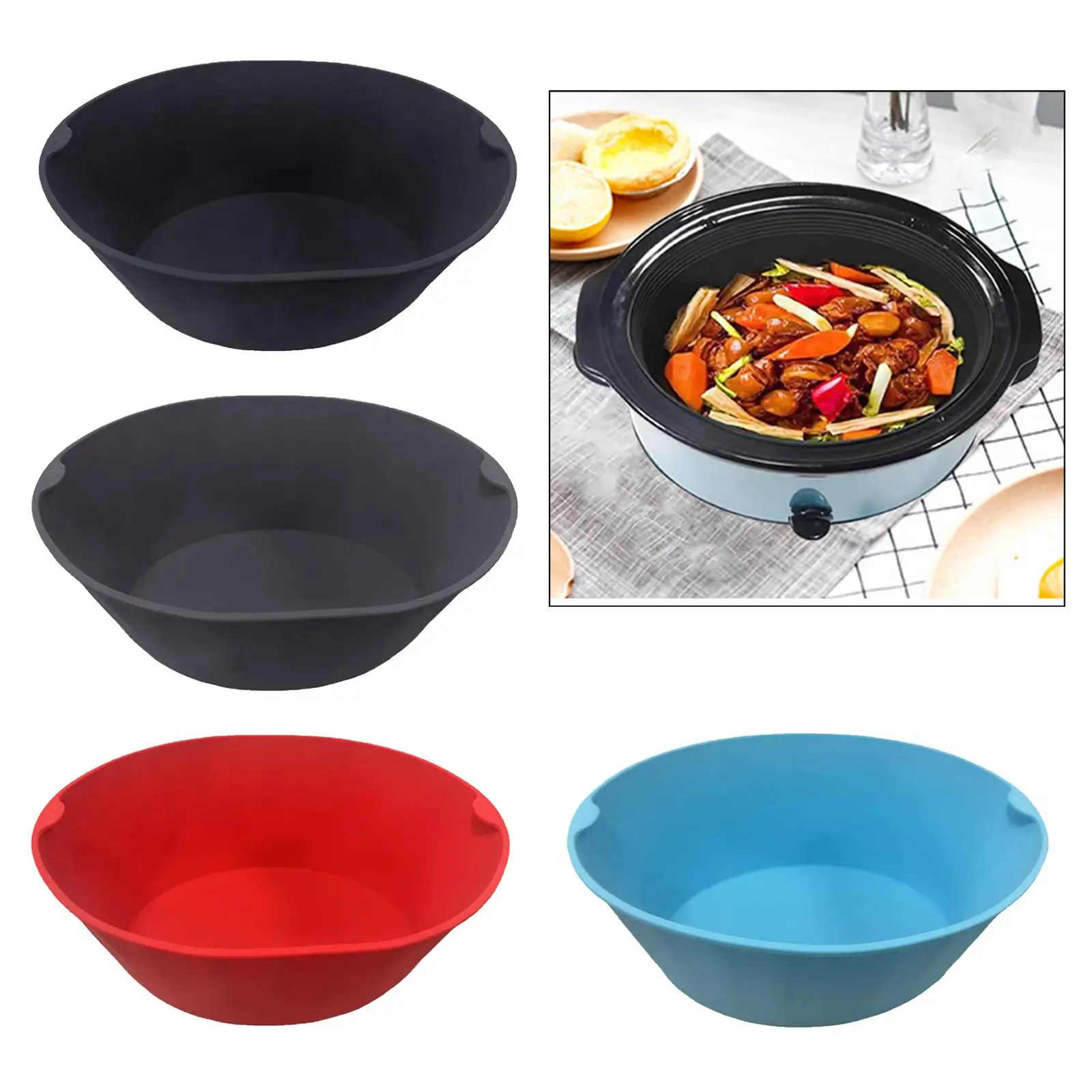 Slow Cooker Liners Leakproof Silicone Kitchen Gadgets for 7 Qt Pot Parties