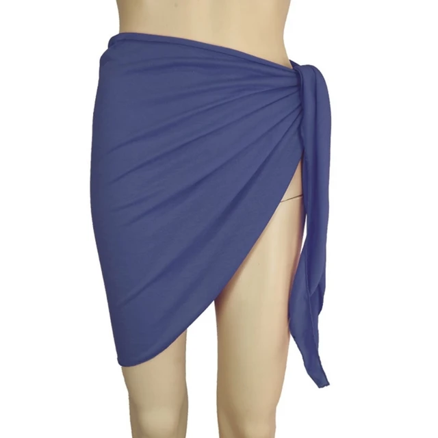 2022 Mesh Mini Ruffle Skirts Women Cover Up Tassel Dress Bikini Solid  Bathing Skirt Women Swimwear Pareo Scarf Beachwear Wrap