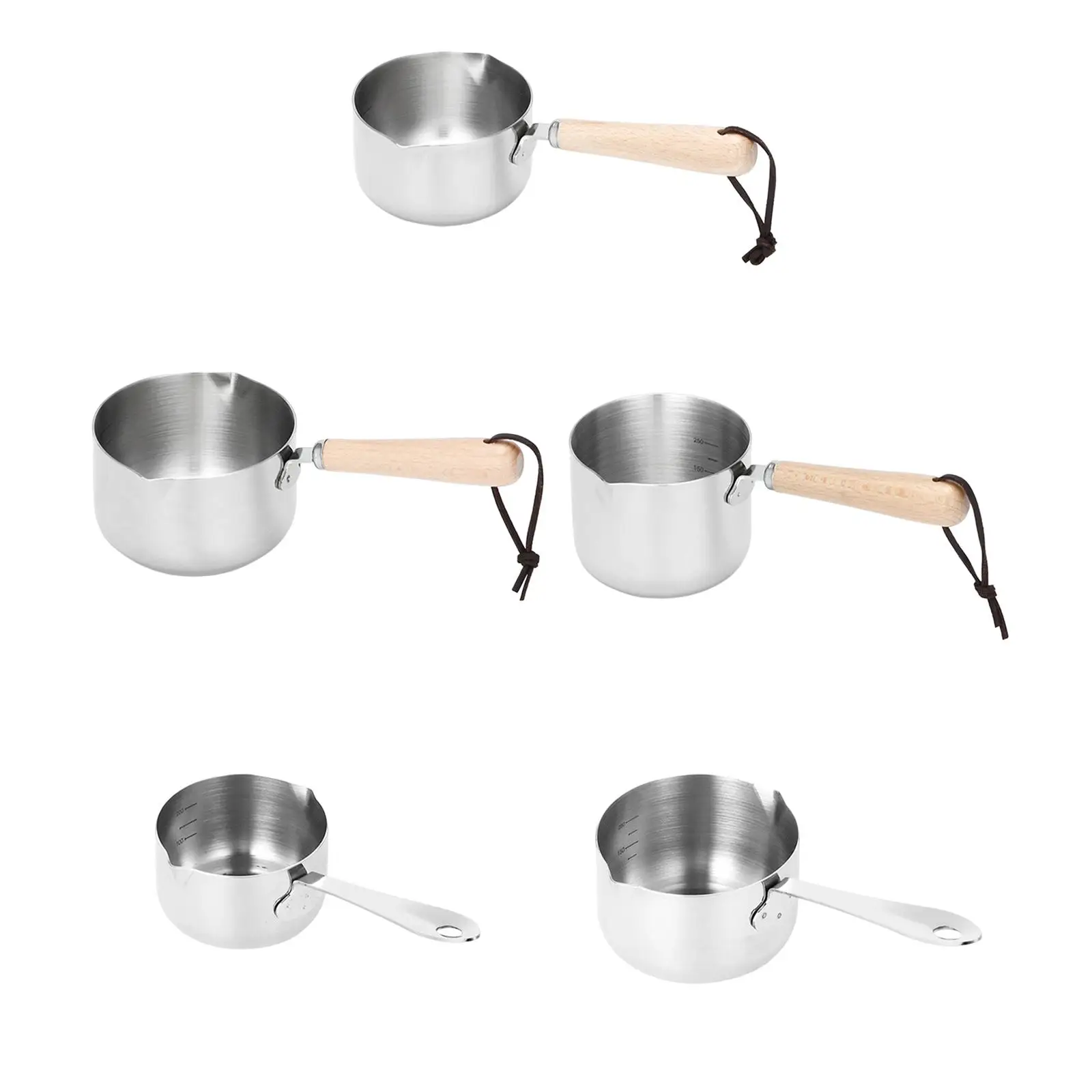 Stainless Steel Cooking Pots Melting Butter with Long Handle Cookware Soup Pot Saucepan for Induction Cooker Restaurant