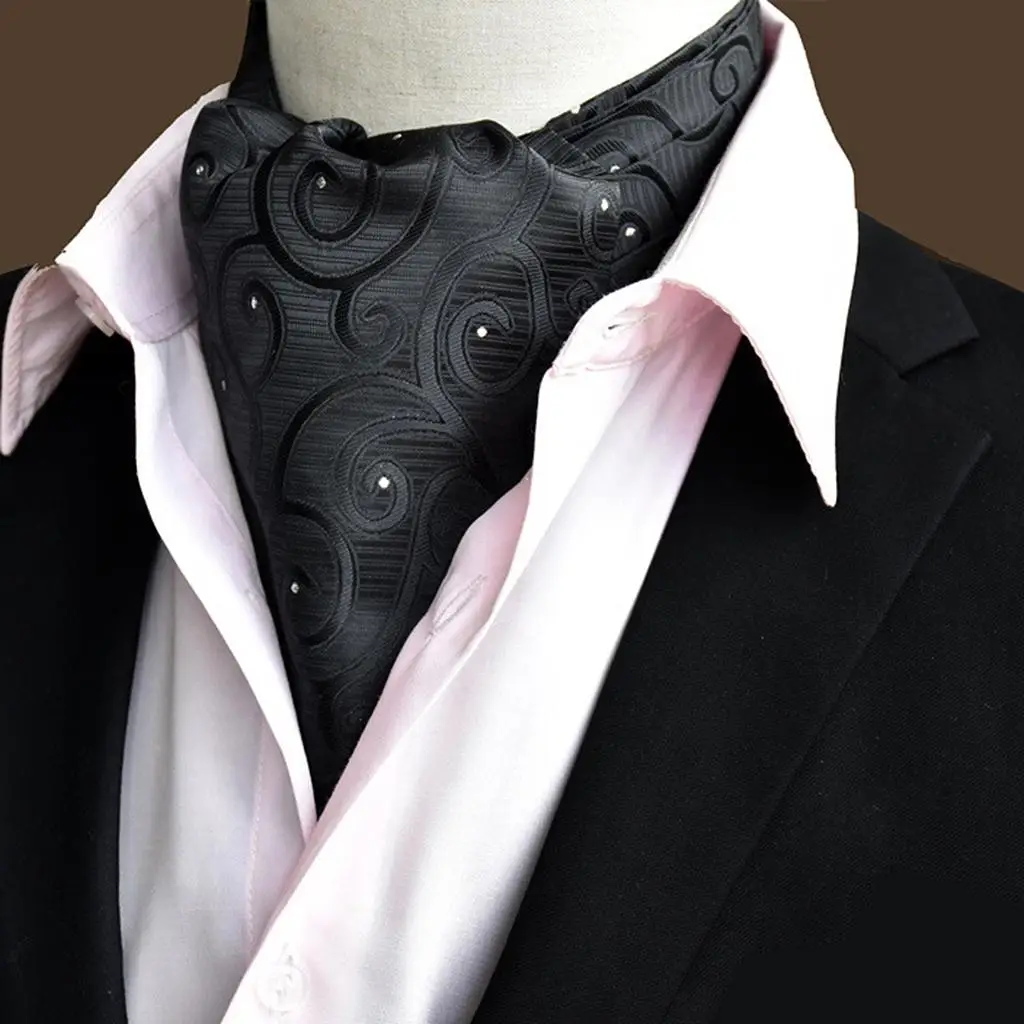 Men  Paisley Floral Jacquard Cravat Ascot Tie Accessories