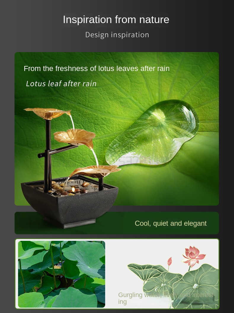 Indoor Tabletop Water Fountain, Fluindo Cachoeira, Feng Shui