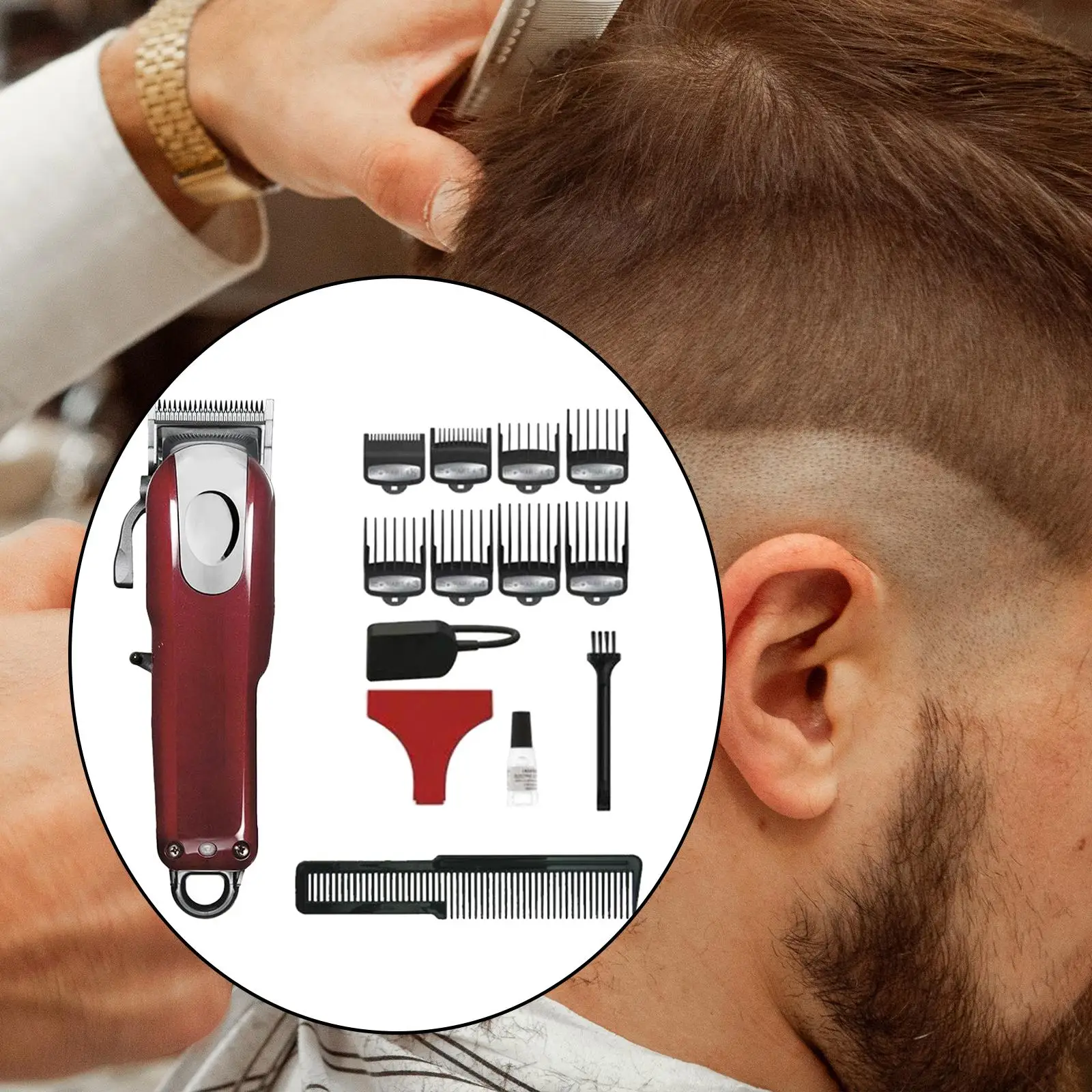 Hair Clipper Kit 8148 Machine Hair Cutting Kit UK Plug for Men Multifunctional with Oil Bottle with Styling Comb Grooming Sturdy
