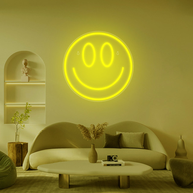 Adorable Bright store Blue / Yellow Smile LED Night Light Room Wall Decor