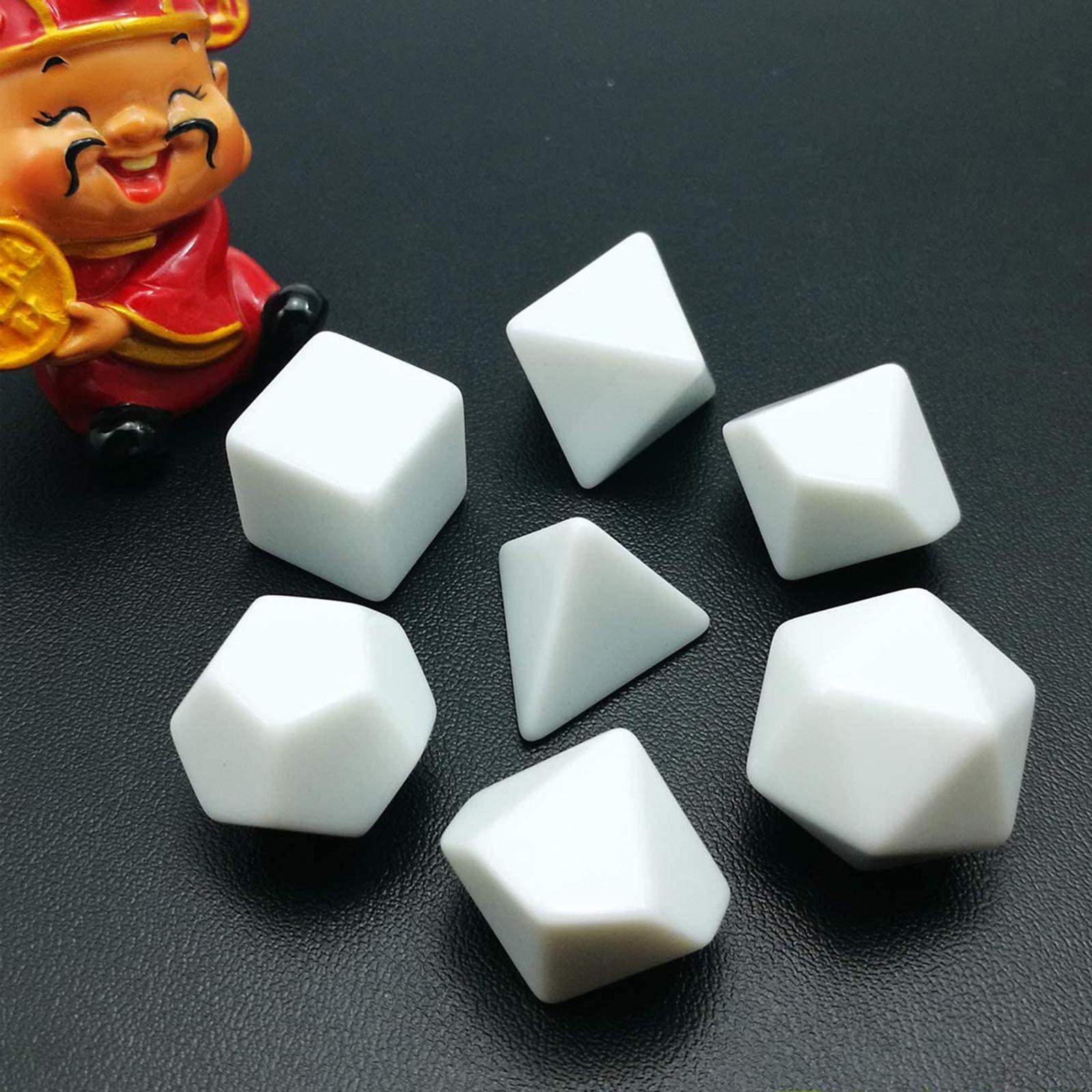 7Pcs Acrylic Empty Dices Polyhedral RPG Dices Set for Classroom Board Game, DIY Sticker, Dices Making, Party Supplies