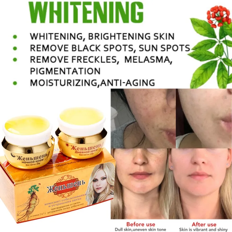 Best of Natural Herbal Ginseng Women&#039;s Day Cream Night Cream Whitening Freckle Removing Moisturizing Pigmentation Suitable For Dark Skin Reviews & Tips