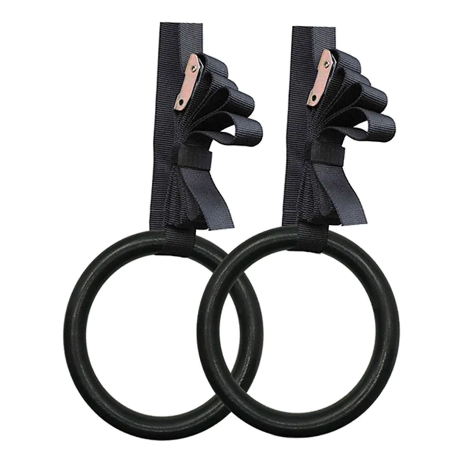 2Pcs Gymnastic Ring with Straps Non Slip Women Men Portable  Ring for
