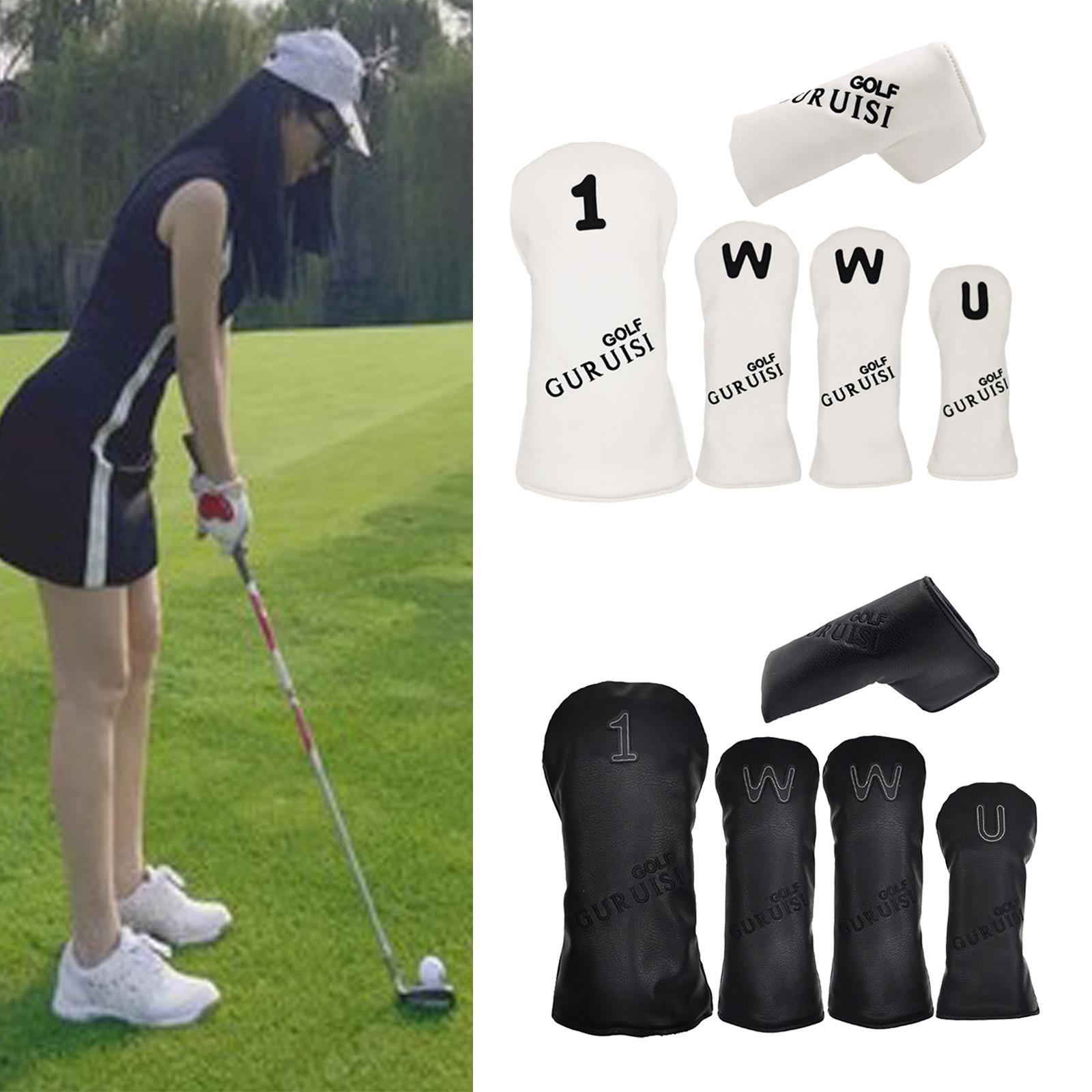 Waterproof Camo Leather Golf Wood Head Cover Driver Fairway Headcover Unisex