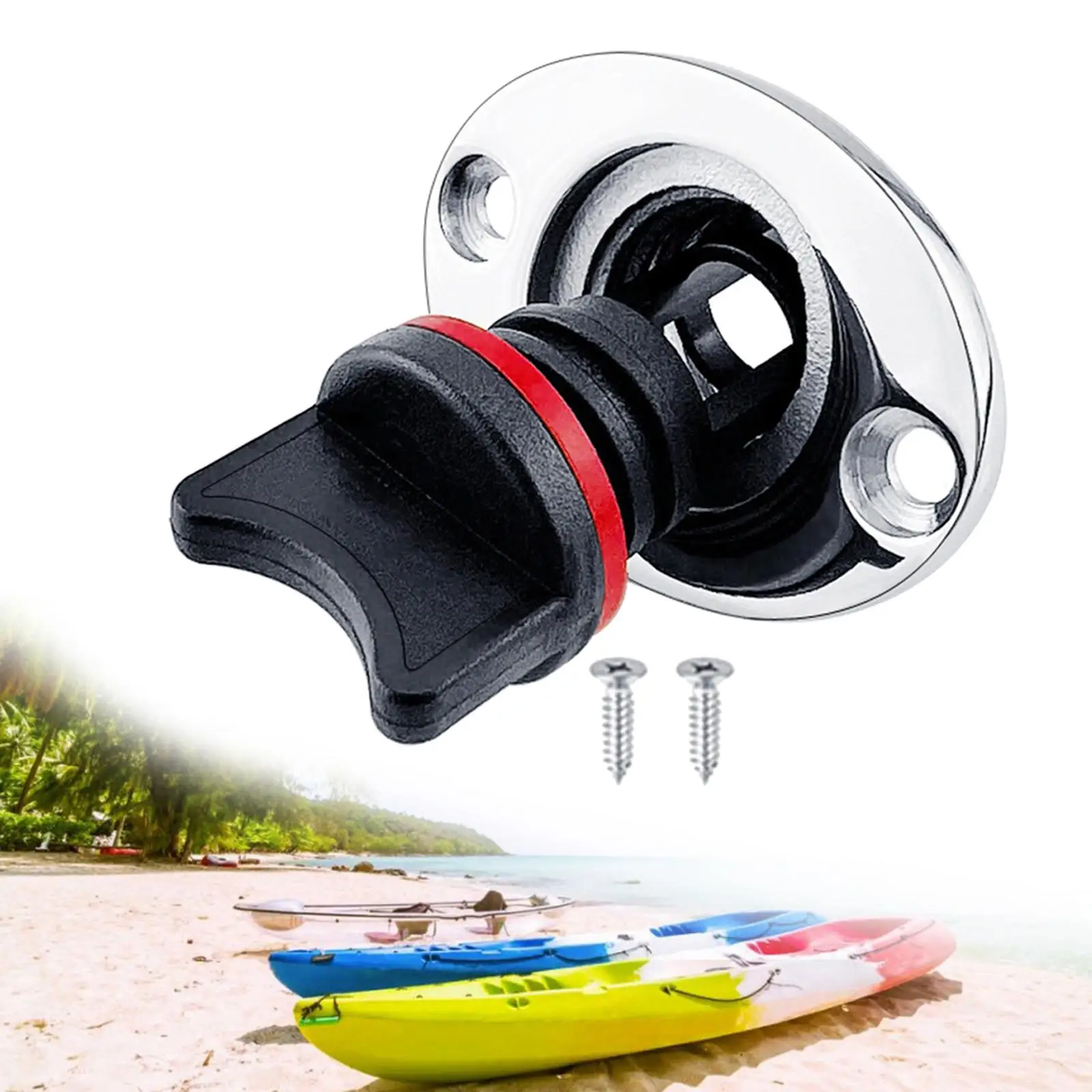 Boat Drain Plug Replacement Transom Hull Drain for 25mm 1`` Hole 3/4`` Thread Marine Boat Yacht Kayak Canoe Accessory