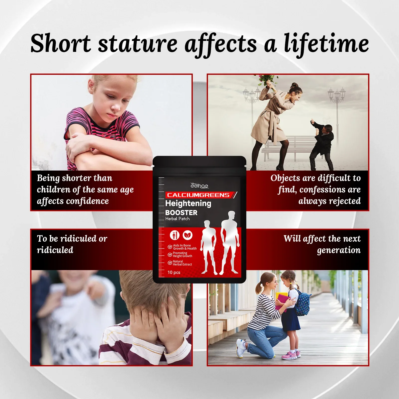 Height Growth Hormone Enhancer Plaster Grow Taller Foot Patch Bone Strength Calcium Vitamin D Supplements for Adults and Teen