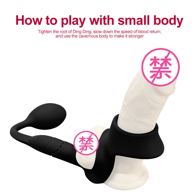 Massageador de Próstata Masculino Com Anel Peniano Anal Tail Cockring
