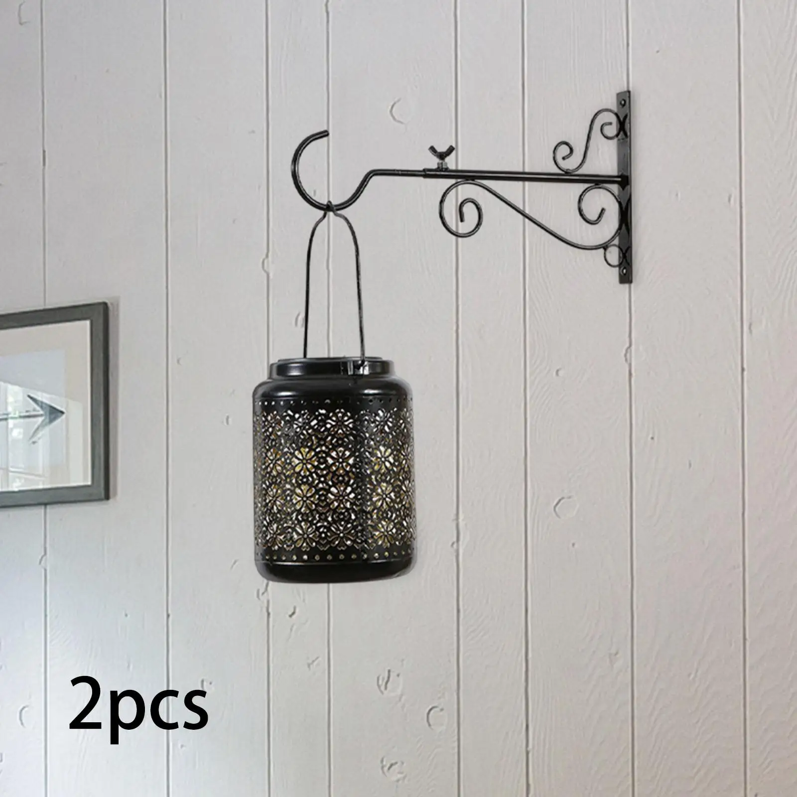 2x Wall Hanging Basket Bracket Screw Included Metal Heavy Duty Plant Hanger Hook for Wind Chimes Hanging Bird Feeders Lanterns