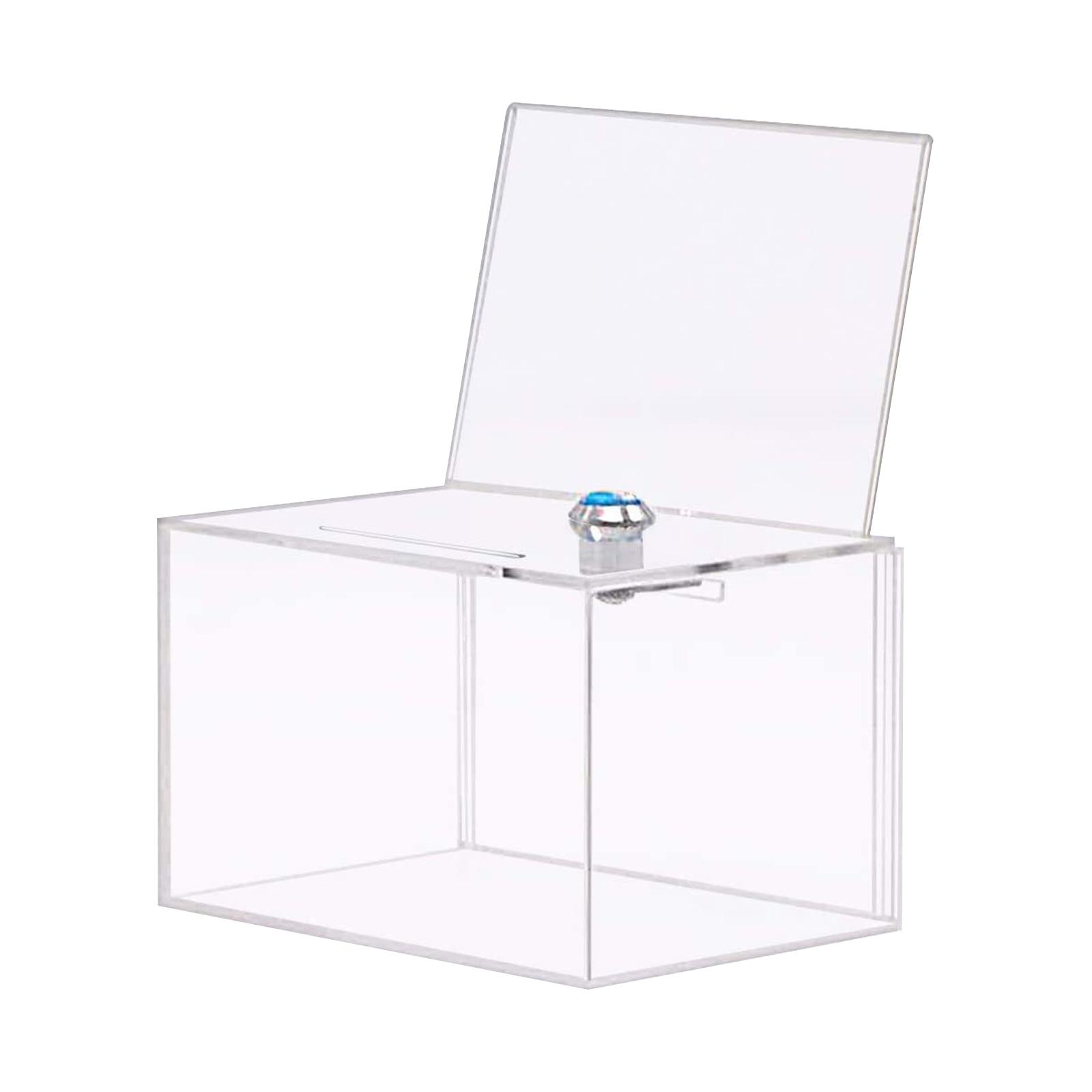 Acrylic Donation Case Collection Box with Lock Box Display Case for Tabletop