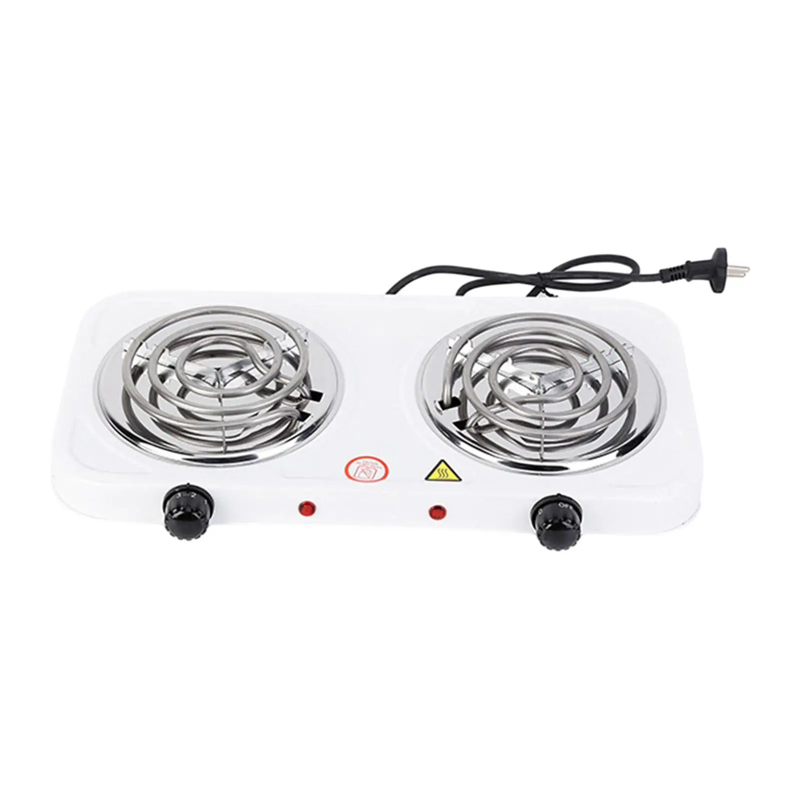 Double Burner Cooktop with 5 Level Temperature Control for Home, Camping, Party Home Outdoor White Countertop Burner Convenient