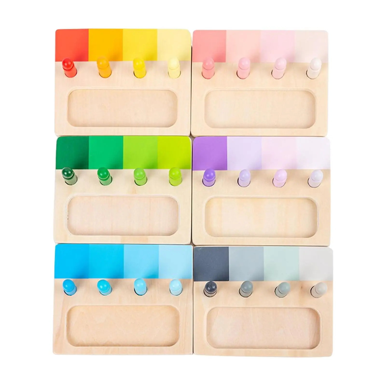 6 Pieces Educational Color Resemblance Sorting Task with Chess Early Learning Toys Wood Color Matching Toy for Learning Teaching