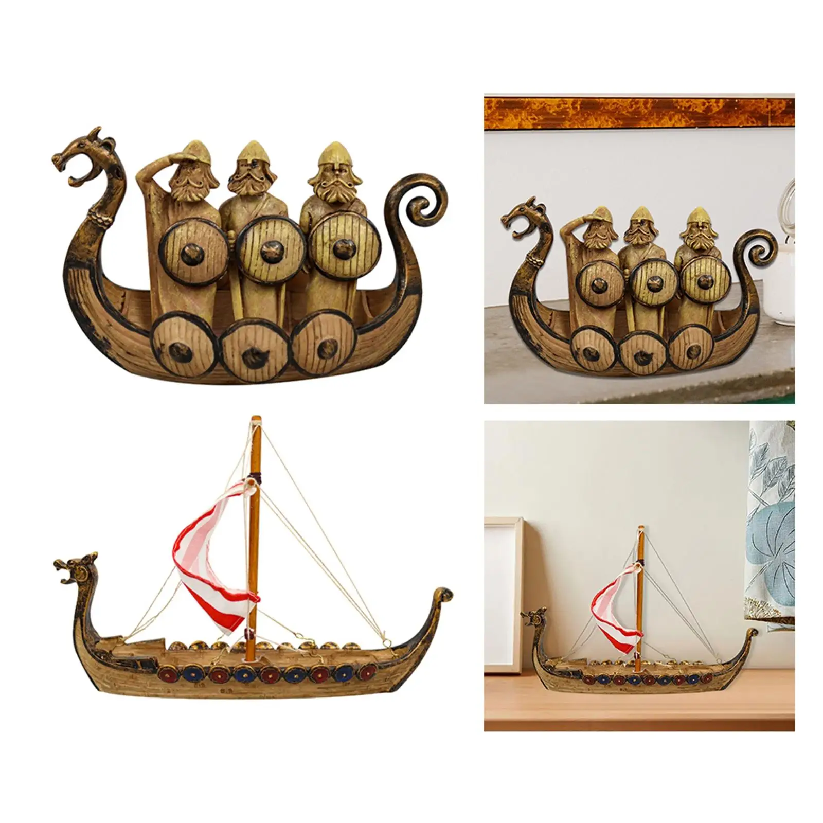 Simulation Ship Model, Kids Gifts Sailing Boat Kit Boat Model Dragon Boat Incense Burner for Holiday Table Party Cafe Decor