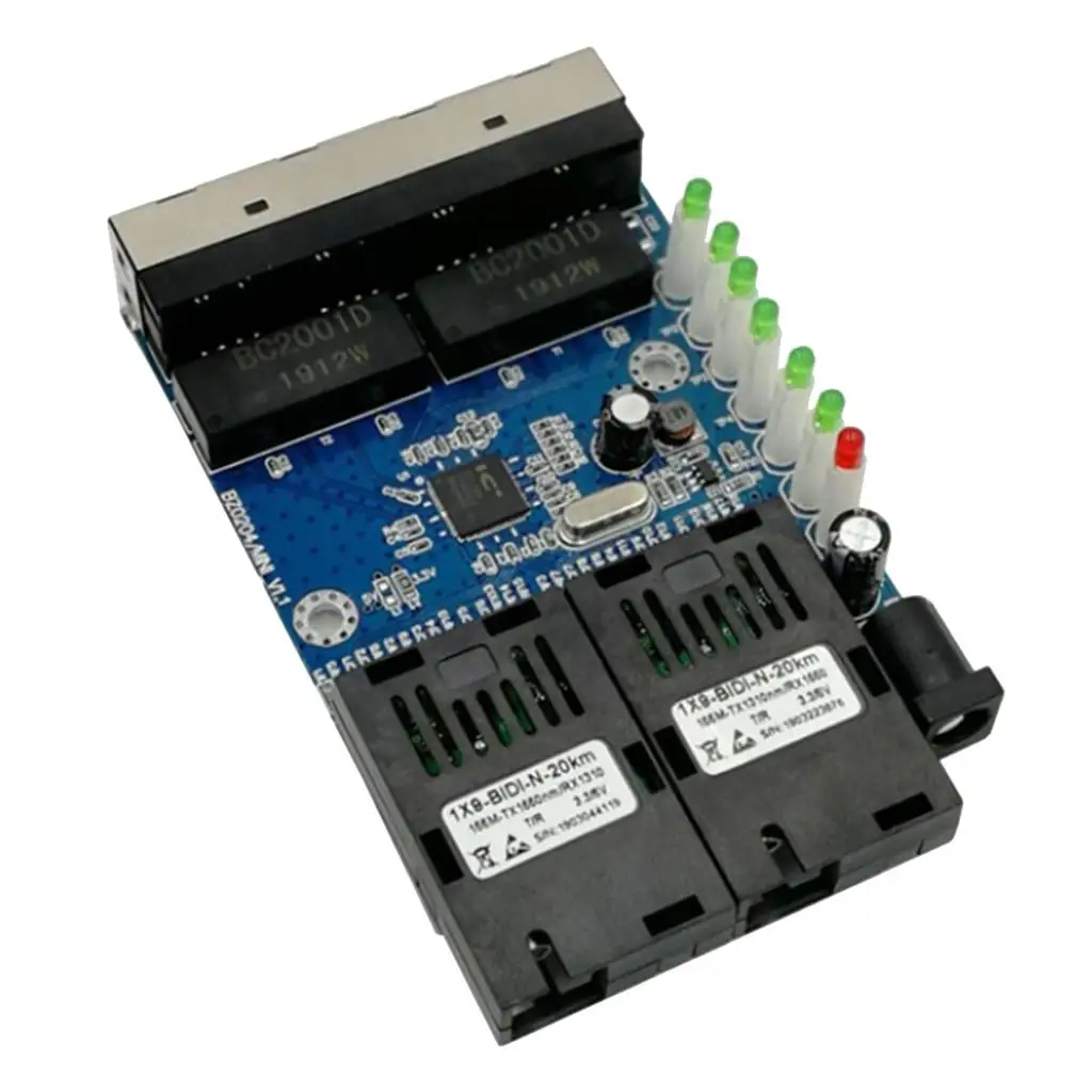 Ethernet Optic Fiber Converter Switch 42* Fiber SC Single  Plug