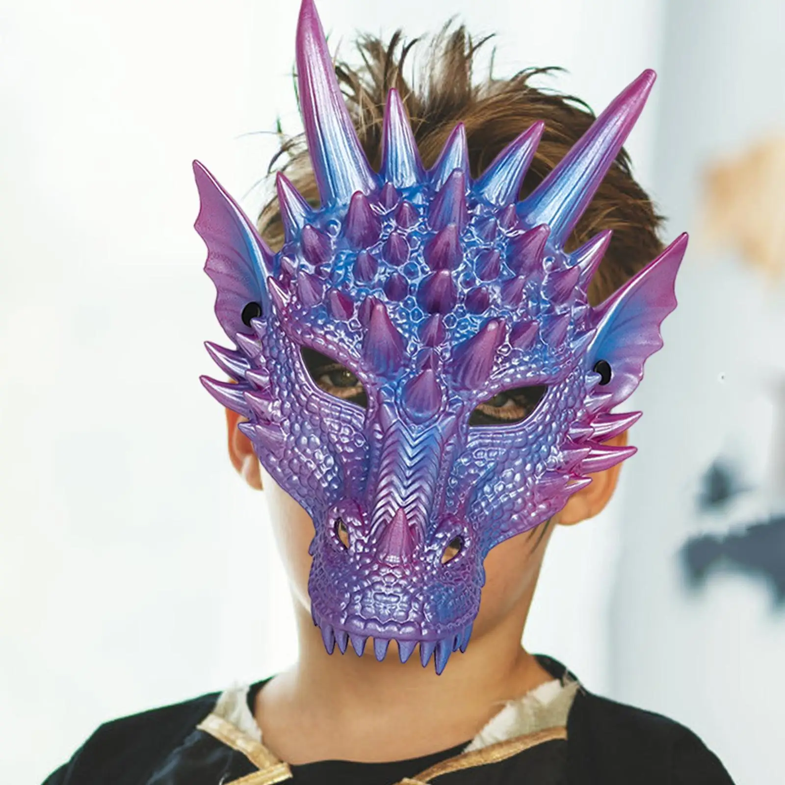 Dragon Mask, Halloween Masquerade Mask, Fantasy Realistic Full Head Cover Costume Mask for Halloween