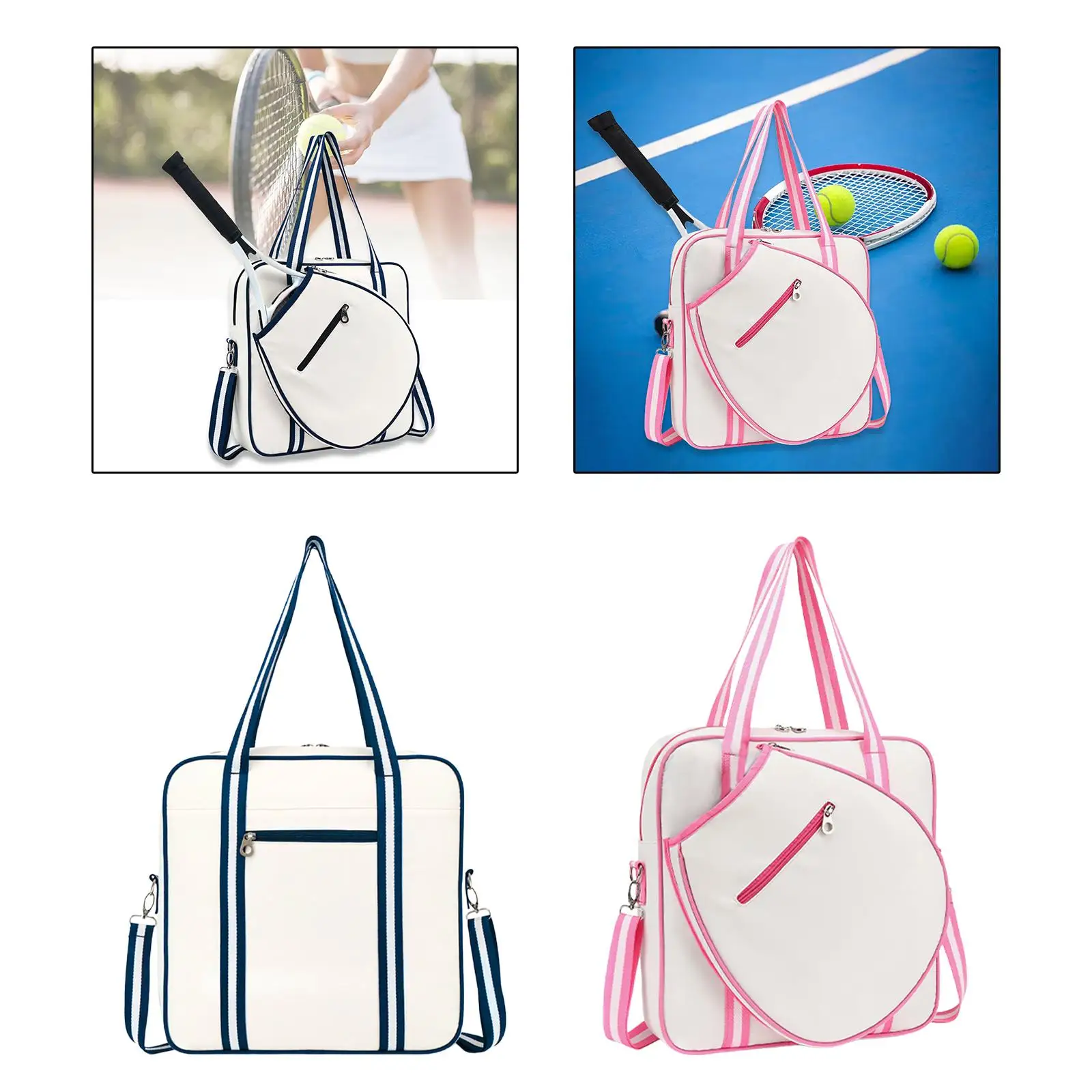 Tennis Racket Shoulder Bag Travel Tote Bag Stylish Multifunctional Sturdy 15x4x15inch Water Resistant for Girls, Boys, Teenagers