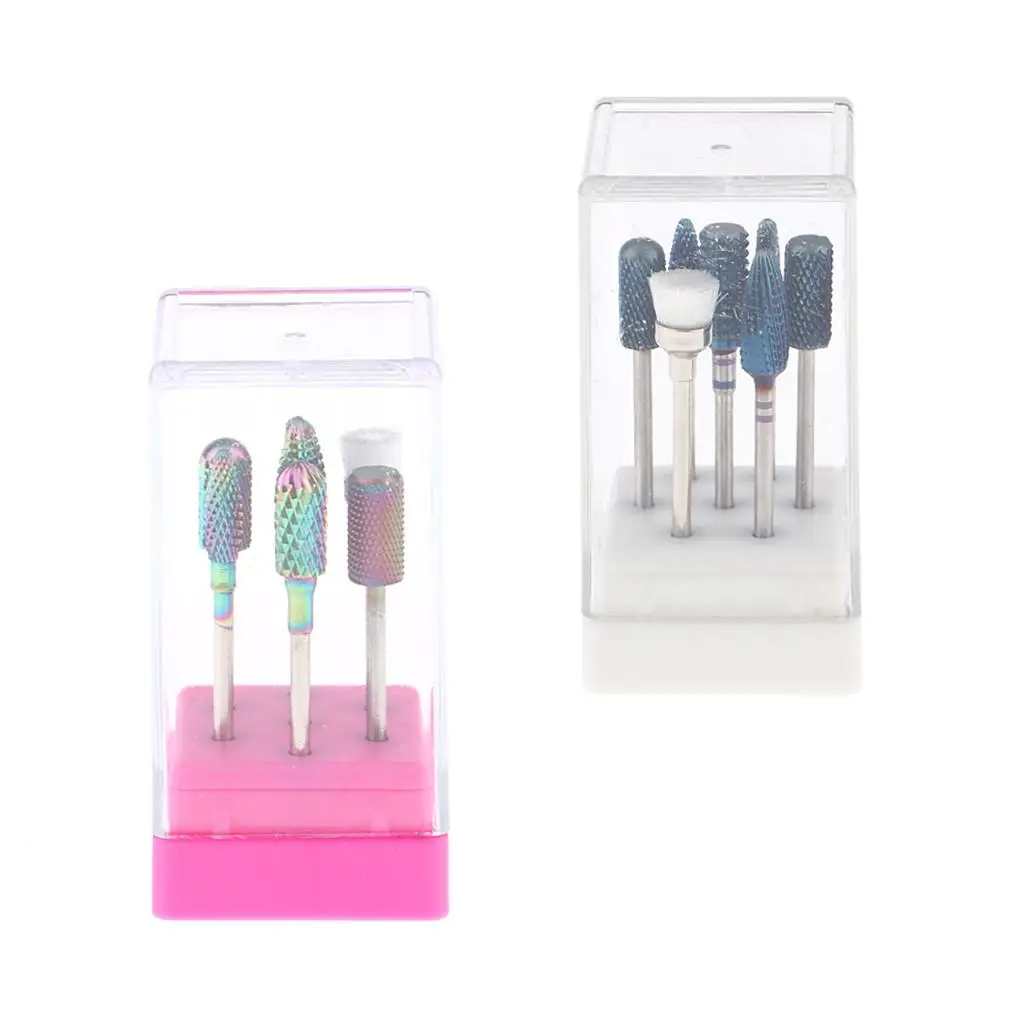 6pcs Ceramic  Bits w/ 1pc Dust Remover Brush - Polishing for Acrylic Nails/Gel Nail  Diameter: 2.35mm/0.09inch