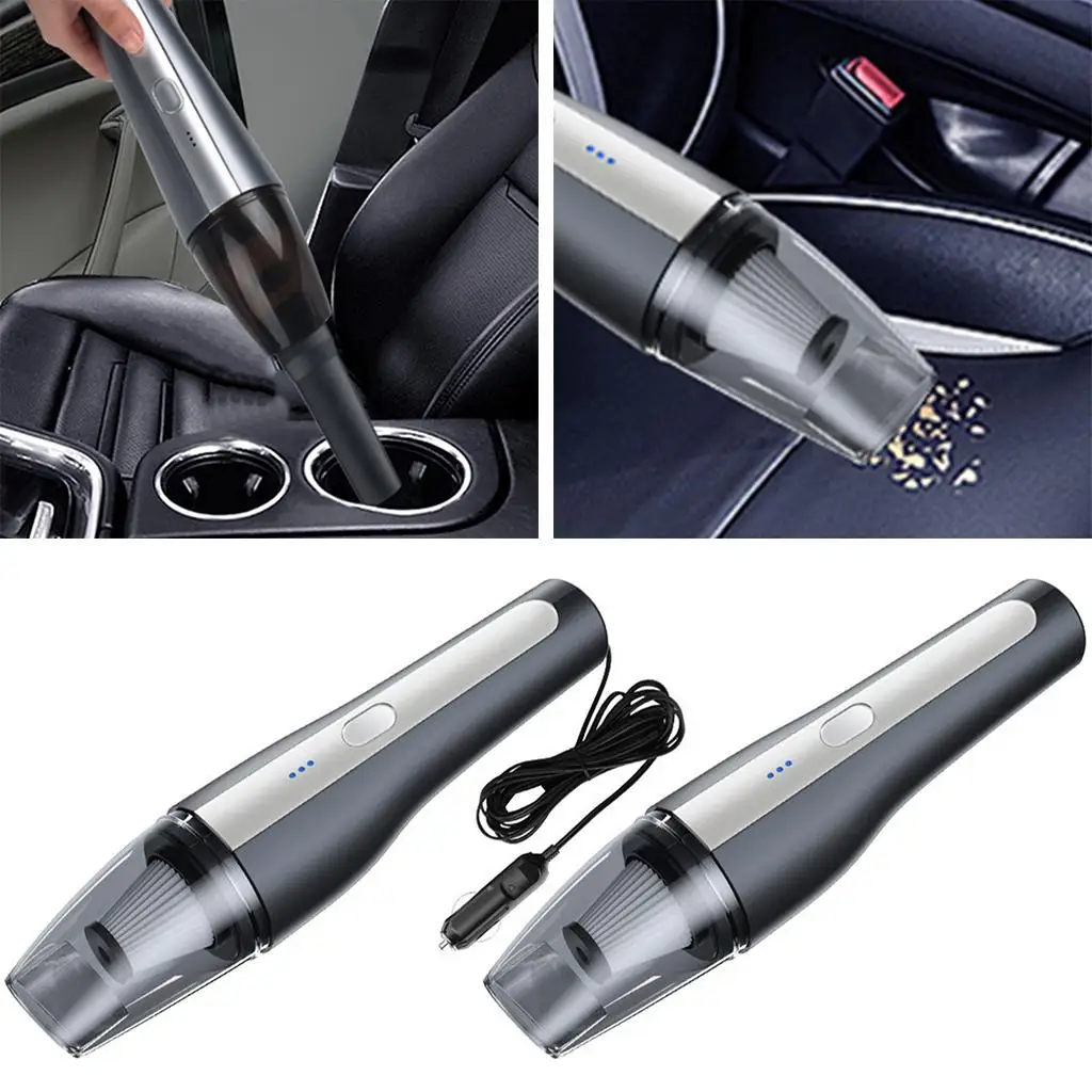 Car Vacuum Cleaner Rechargeable Three-Layer  Filter Strong Suction Fit for Interior Detailing