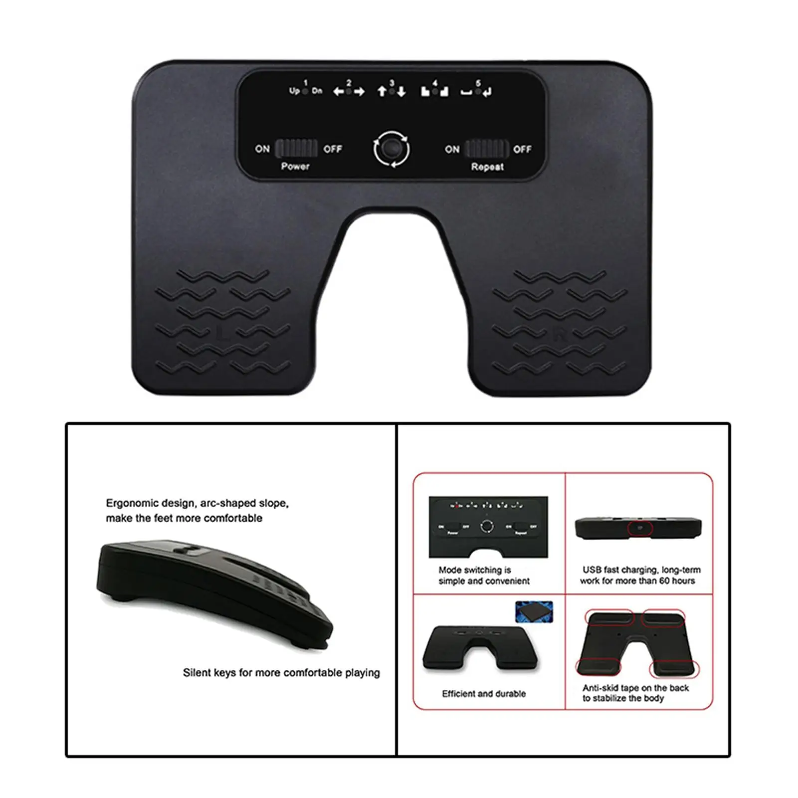 Page Turner Music Anti Skid Music Instrument Accessories Tools Rechargeable Music Pedal for Tablets PC Violin Guitar Computer