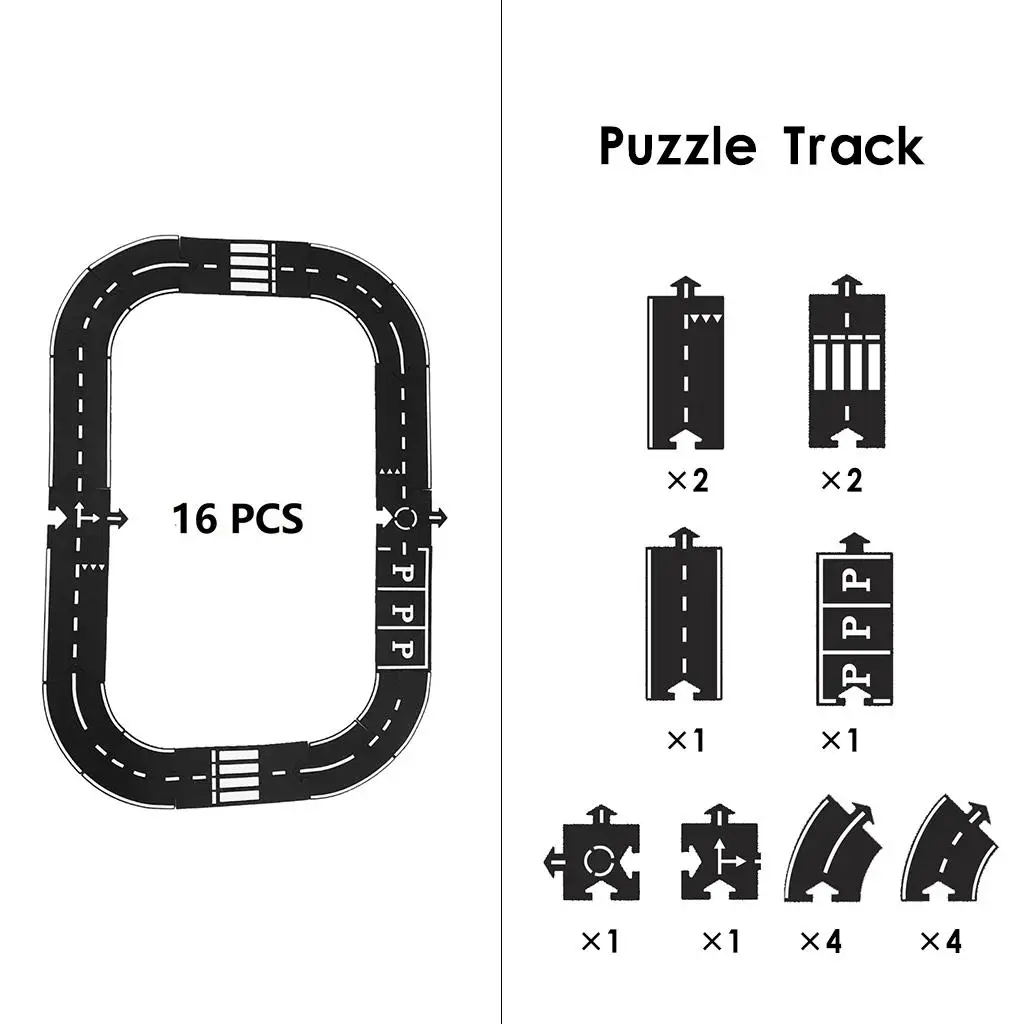  Train Track Play Set Road Paper Tape Roadway Building Motorway Curves Children Floor Carpet Educational Toys Kids Gifts