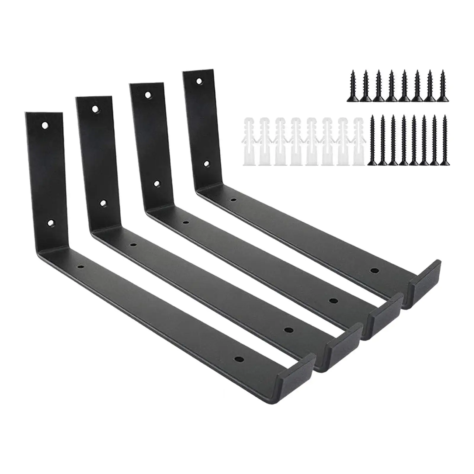 4x Shelf Bracket Iron Angle Bracket Rack Corner Brace Bracket Iron Rack Wall Mounted for Indoor Bookstore Garage Store Office