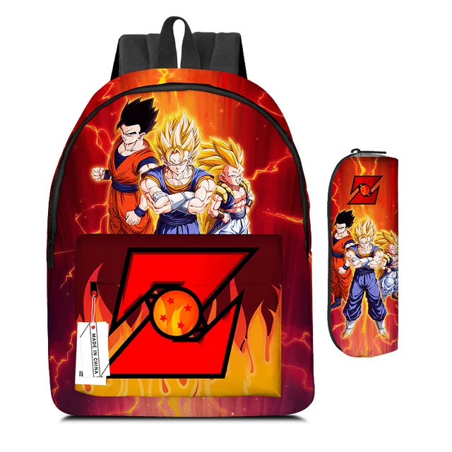 Cartoon Dragon Ball GOKU Backpack 3 Pieces School Bag Pencil Bag