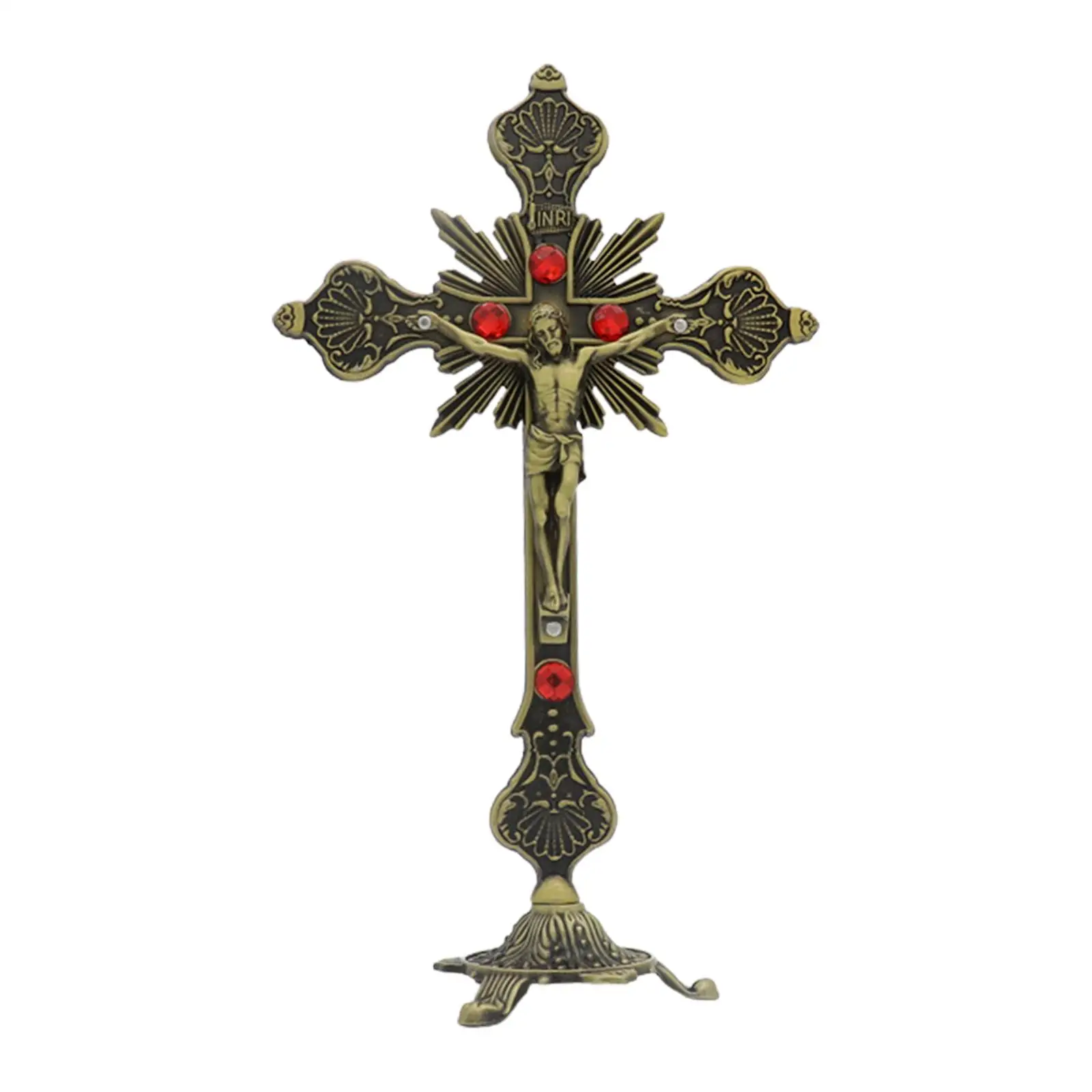 Jesus Crucifix Crucifix with Stand for Shelf Home Decor Christian Decoration