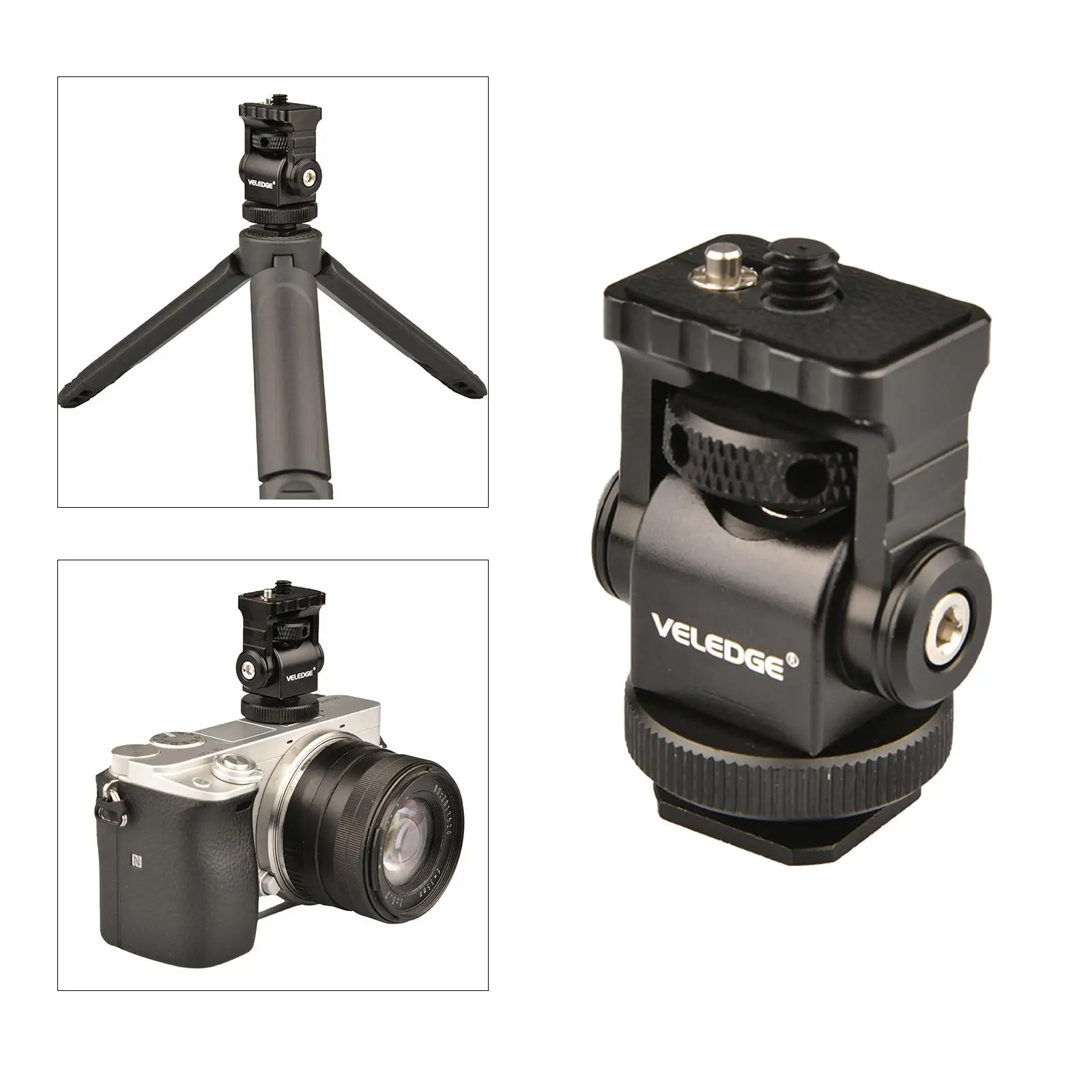 DSLR Camera Monitor Mount Holder, Swivel 360 and 180 Tilt Video Shooting Accessories Monitor Bracket
