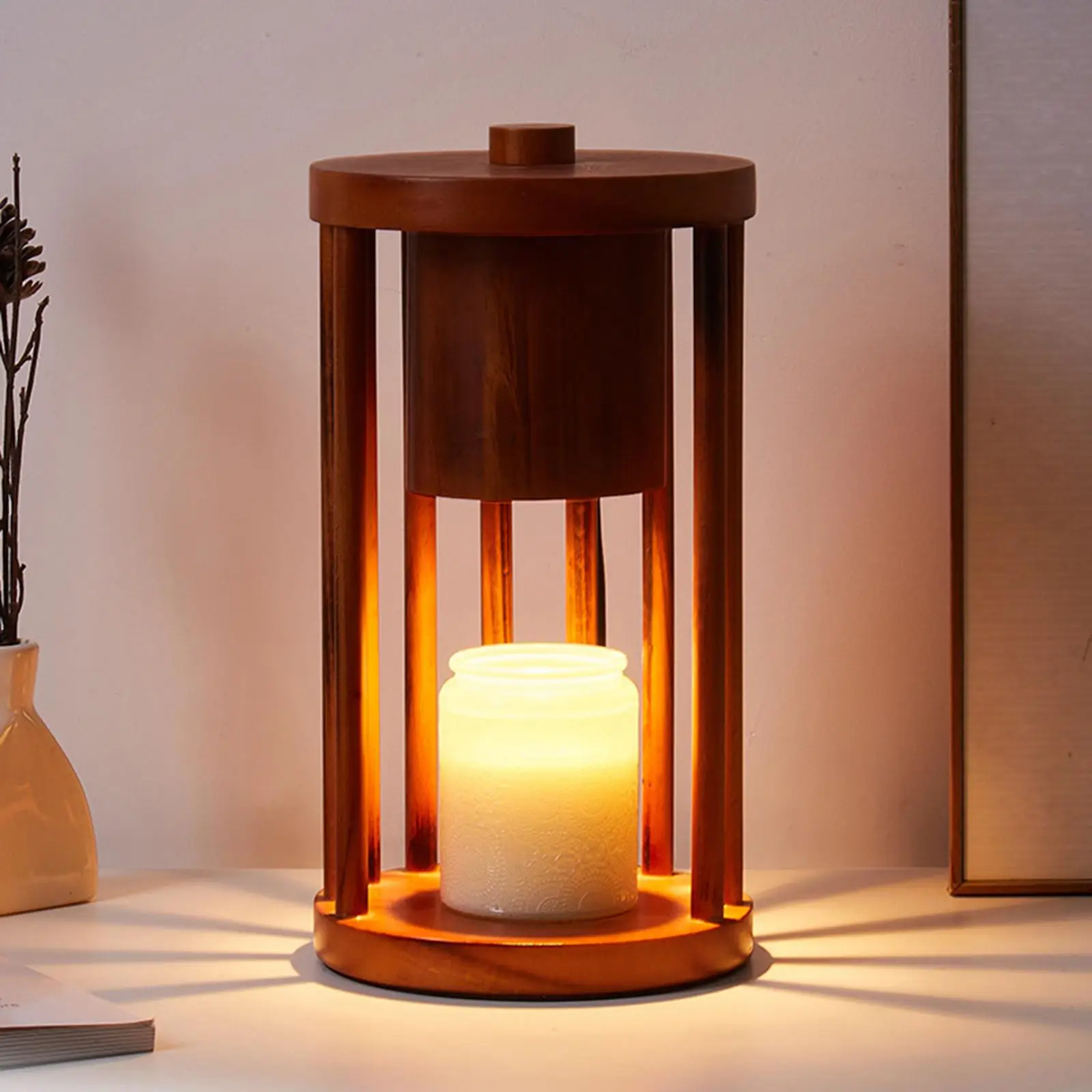 Candle Warmer Light Wooden Base ing Burner for Office Ornament