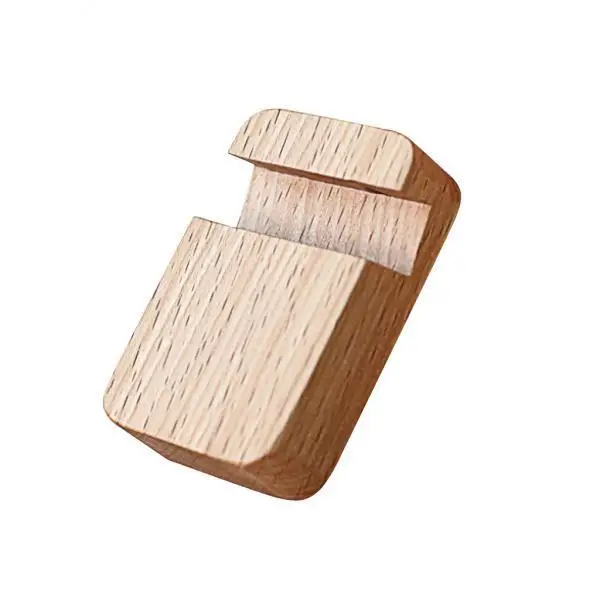2xSolid Wood Moible Phone Holder Desk Stand Holder for Phone Tablet 4x5cm Beige
