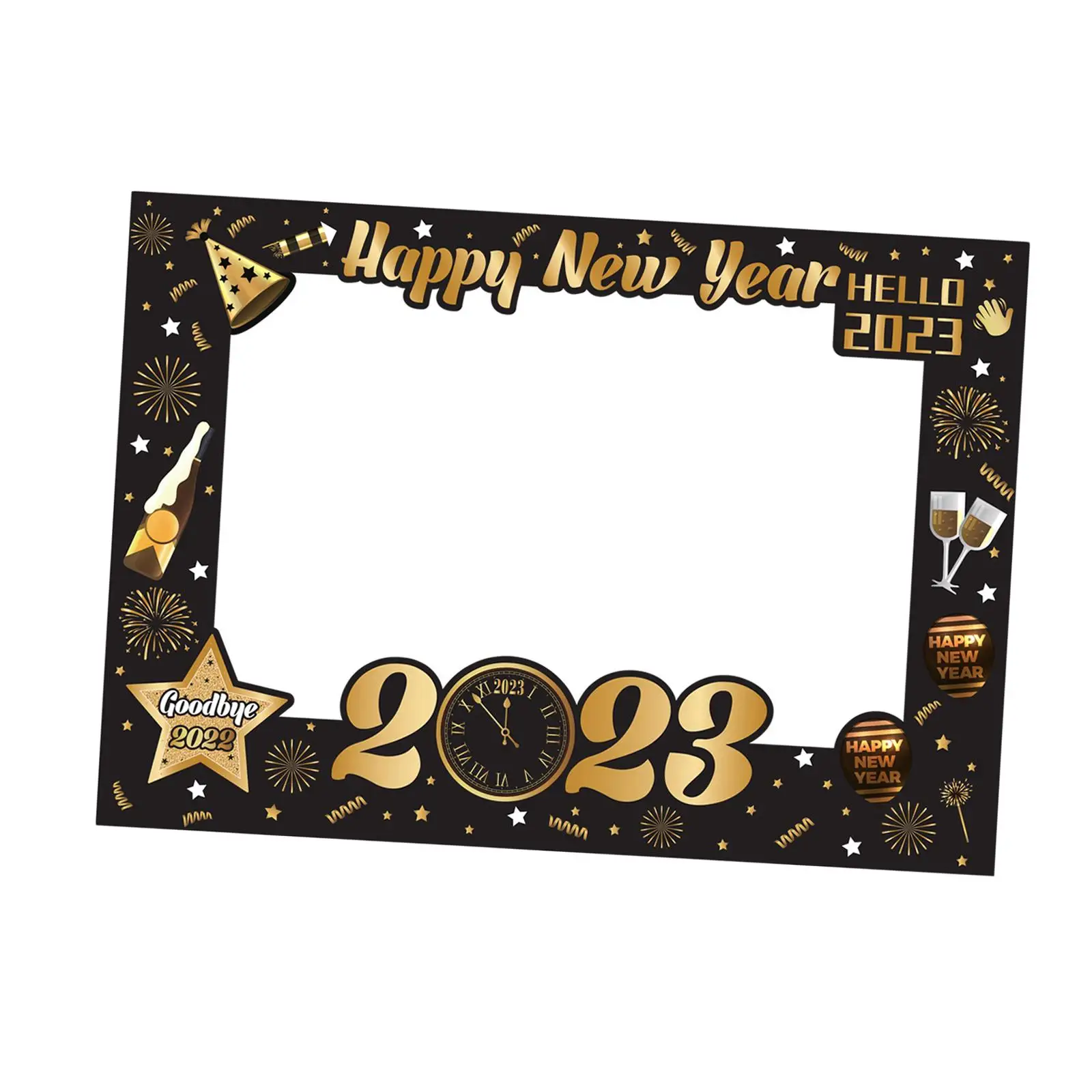 Photobooth Props Paper Frame Hello 2023 Party Supplies for Anniversary Event