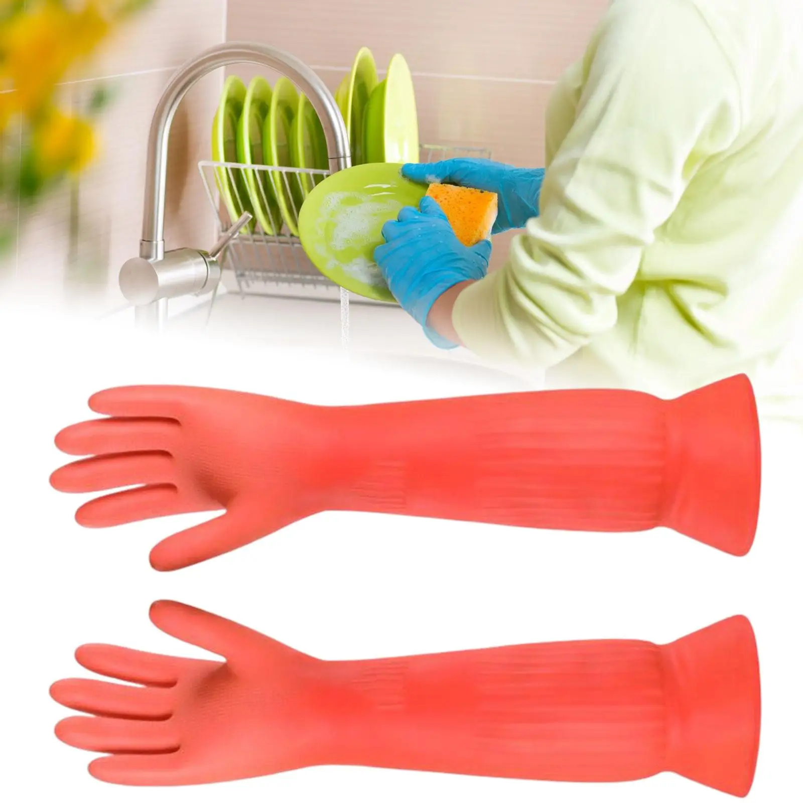 1 Pair Household Dishwashing Clean Gloves Practical Laundry Gloves Soft Kitchen Clean Gloves for Painting Car Wash Washing