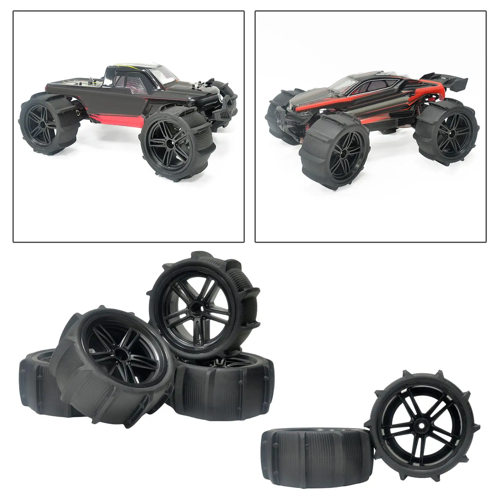 1:10 Scale RC Sand Wheel Tires Replaces Upgrade Parts for DIY Parts Crawler