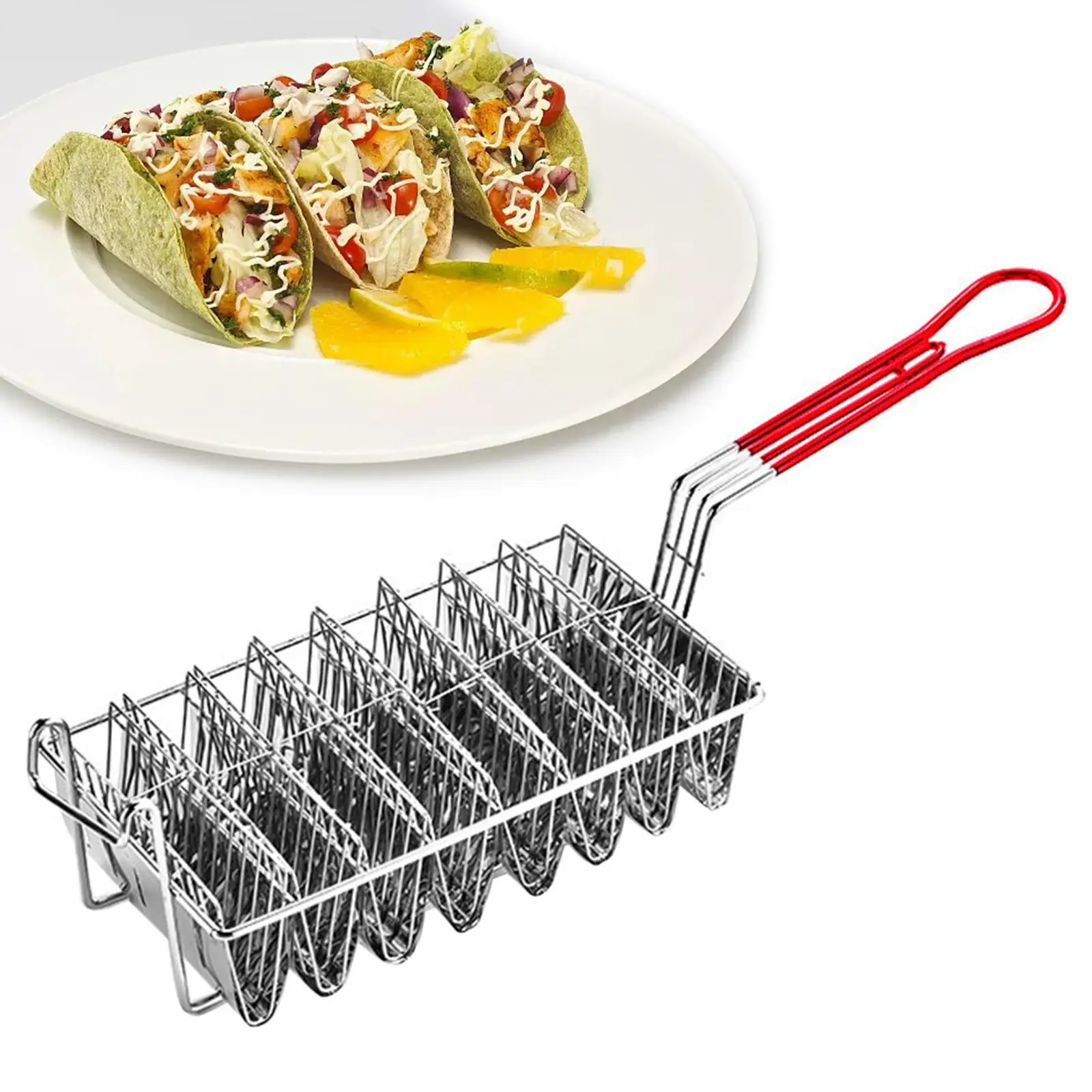 Stainless Steel   Cake Toast Holder French Fries with Grip Handle  Fryer Basket  Bowl Shell Maker Kitchen Fried Basket