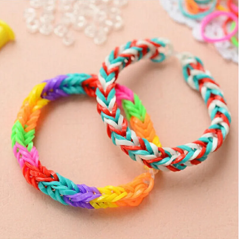 NEUE 600 stücke Fluoreszenz Glow Armbänder Machen Liefert DIY Gummi Webstuhl Bands Handgelenk Halsketten für Mädchen Party Liefert Junge Spielzeug – Detail 4