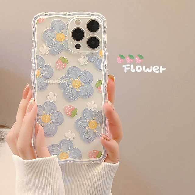 Cute Checkered Flowers Phone Case for iPhone 11, 12, 13, 14, Pro